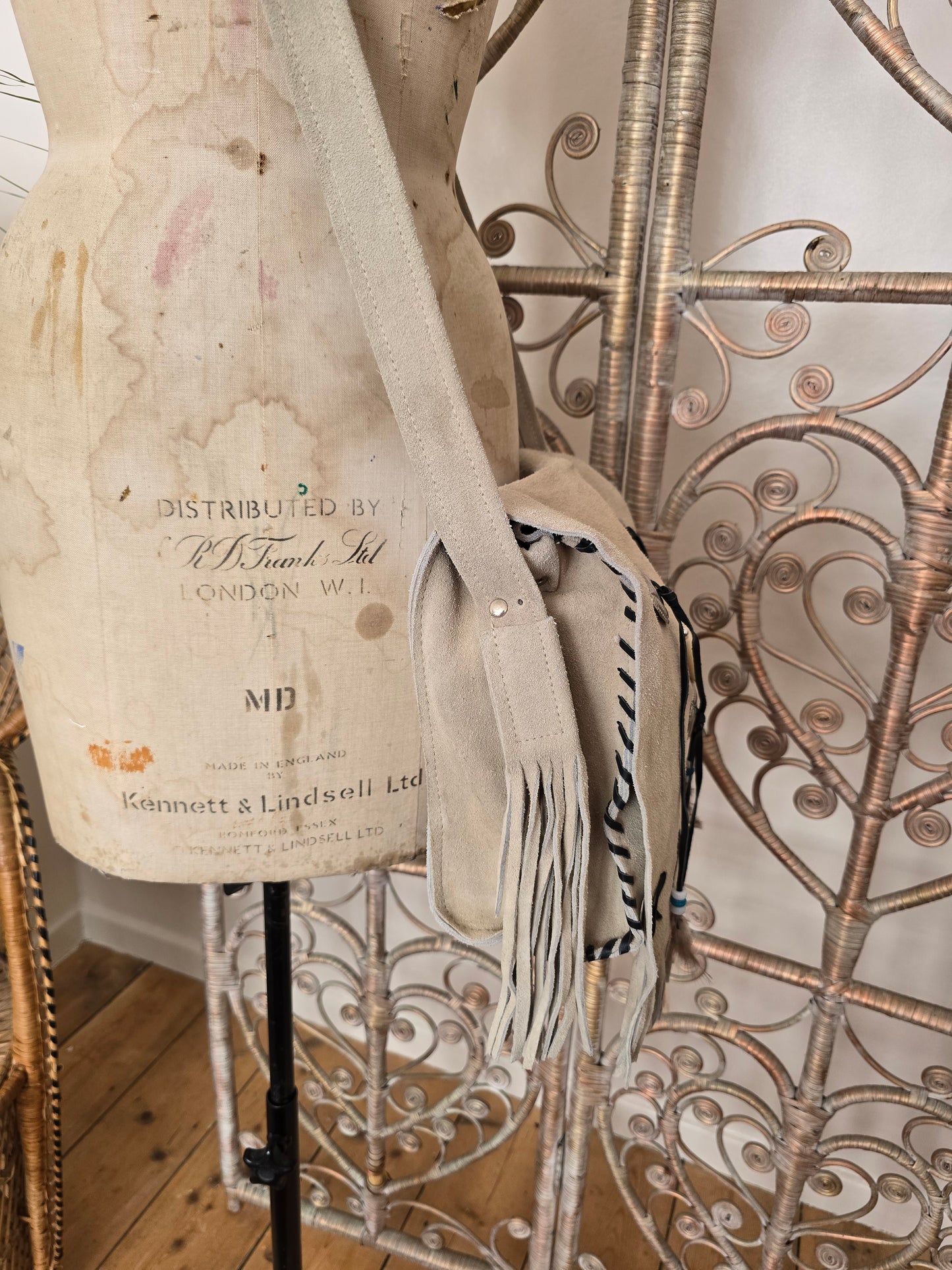 Vintage leather tassel bag