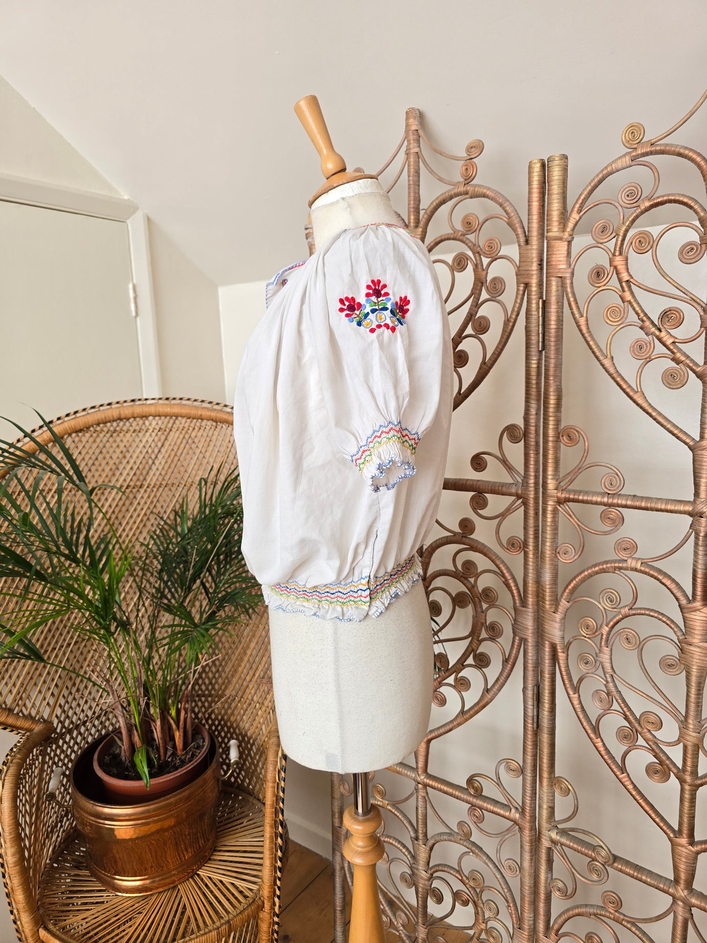 Vintage Hungarian embroidered blouse