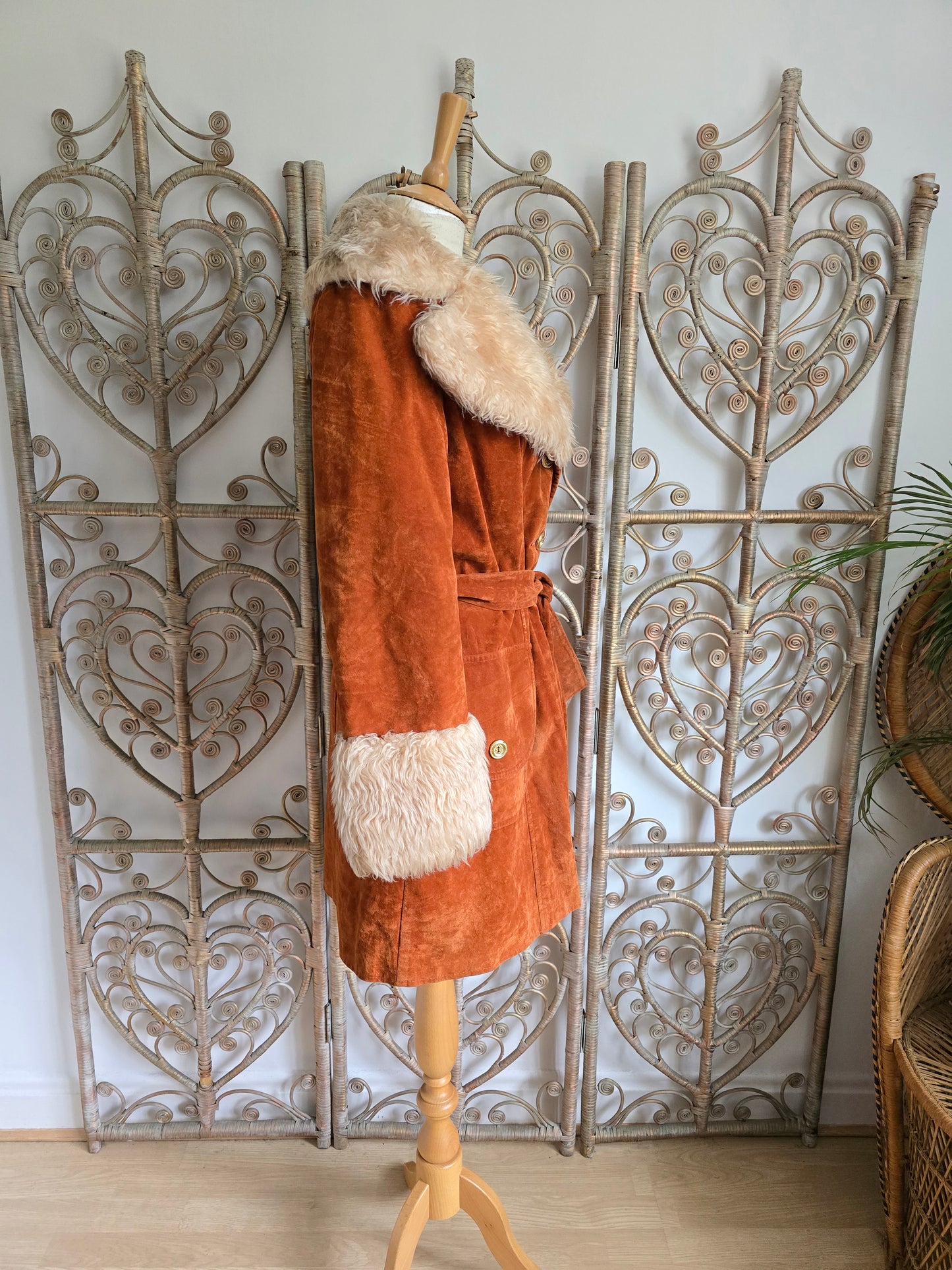 Vintage faux fur/suede velvet coat