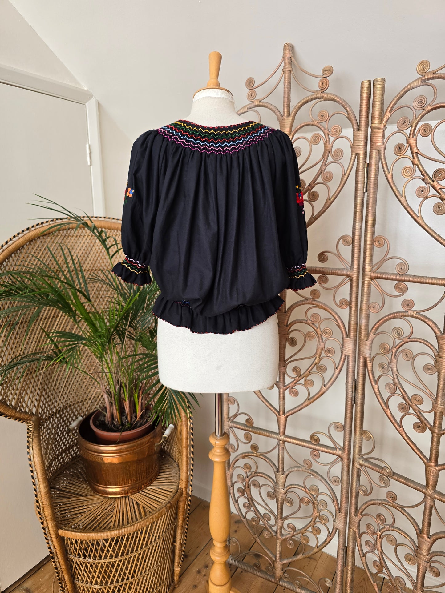 Vintage Hungarian embroidered blouse