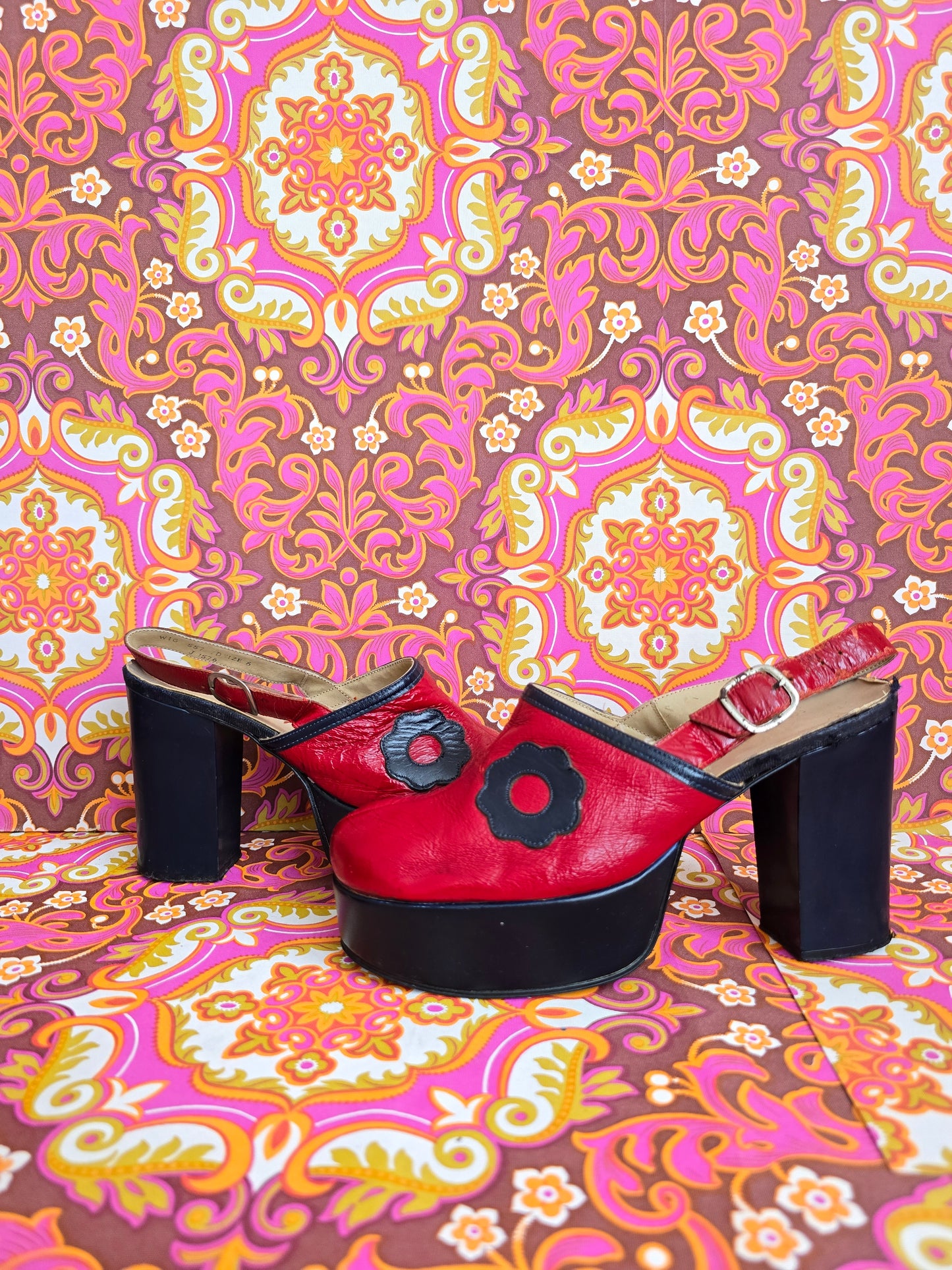 Vintage flower shoes uk size 4.5 5 Eur 37.5 38 us 6.5 7