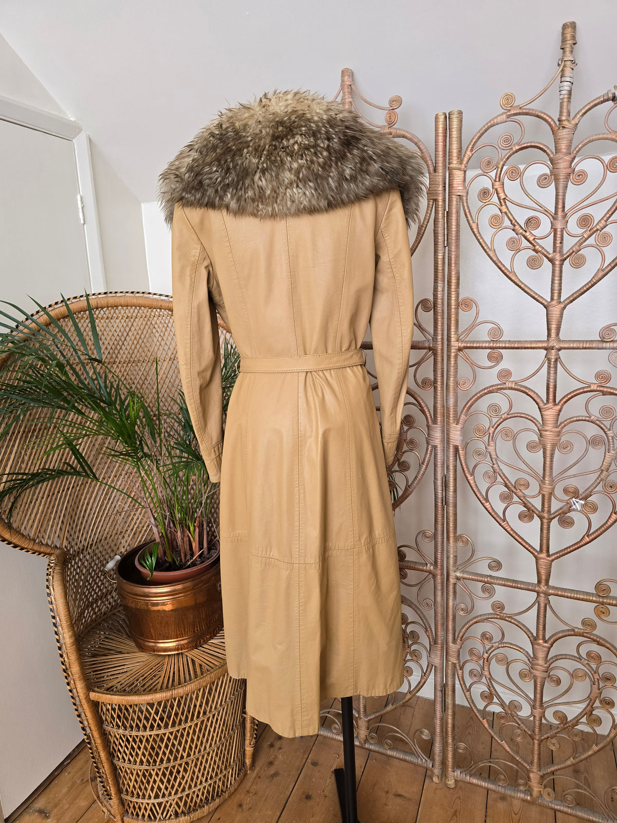Vintage leather 70s coat