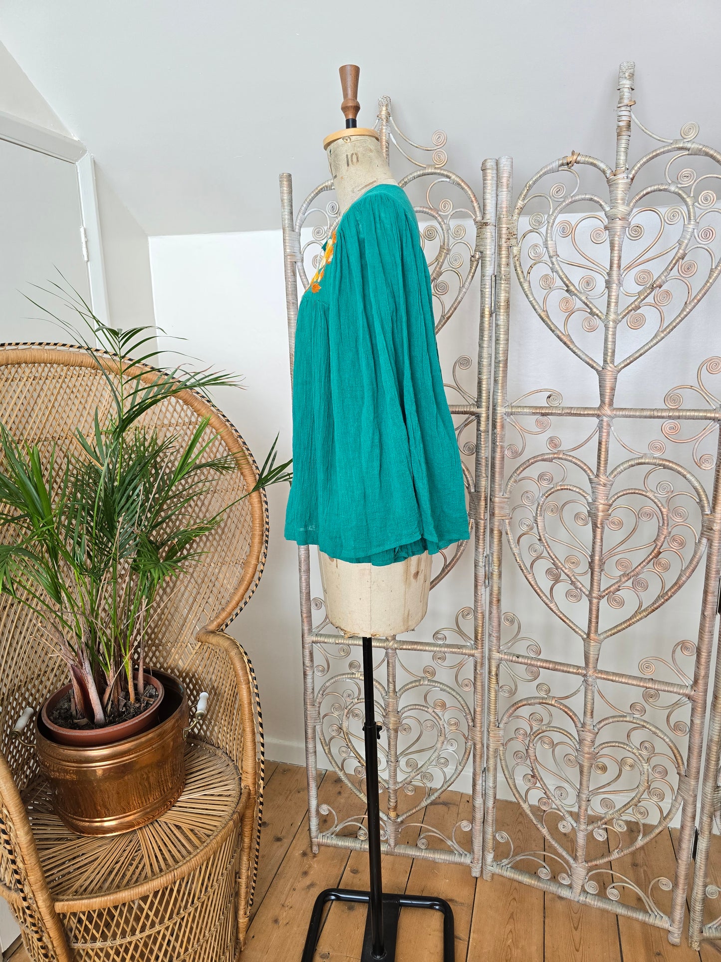 Vintage embroidered cheesecloth blouse