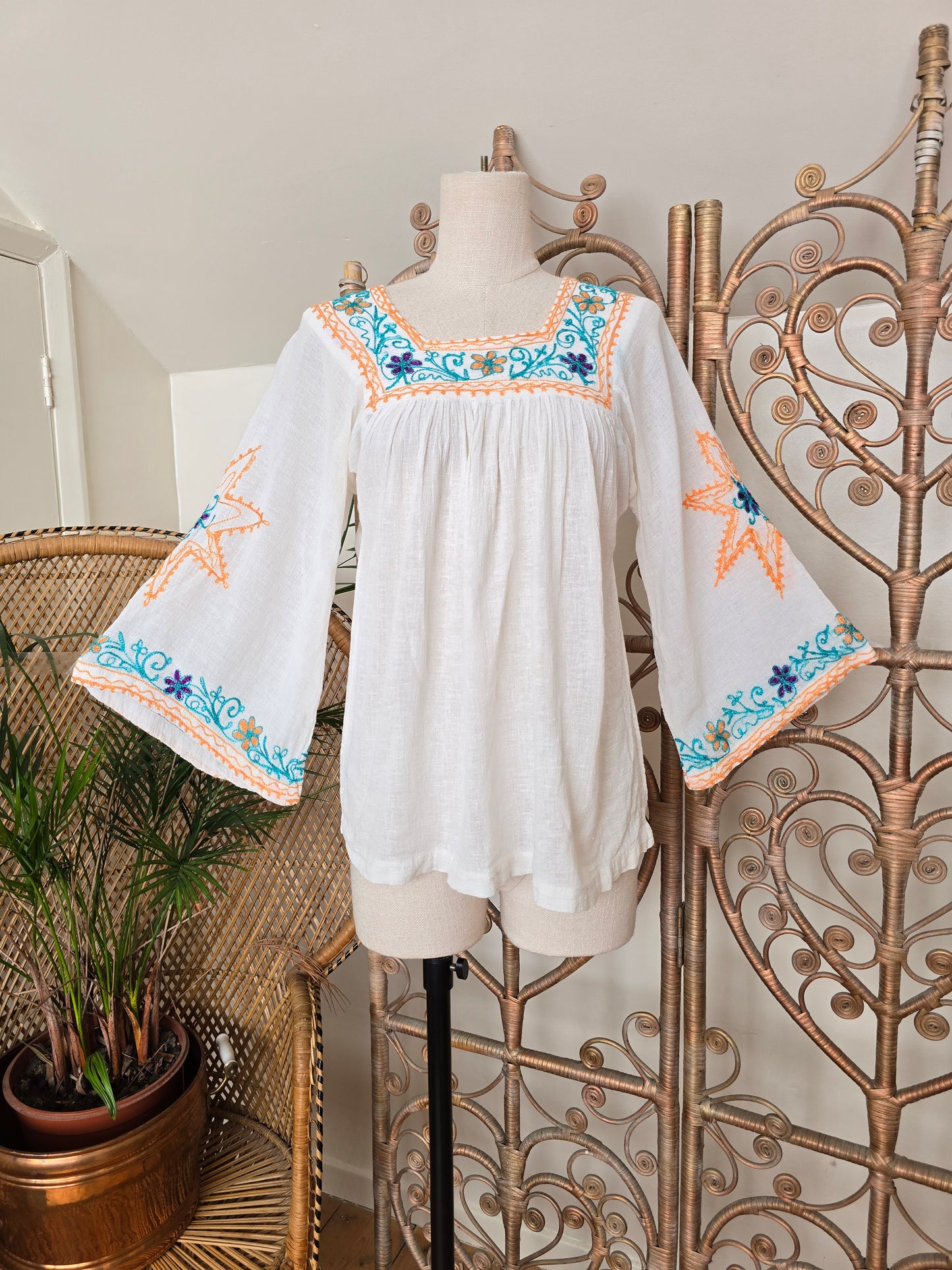 Vintage cheesecloth cotton blouse