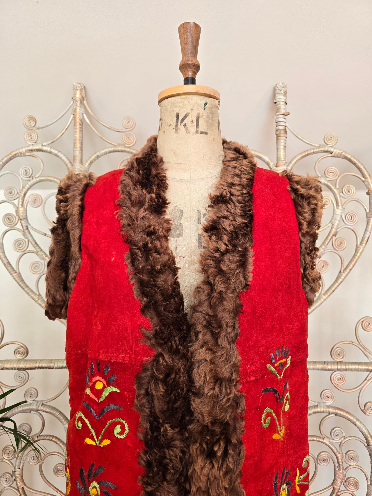 Vintage embroidered afghan waistcoat