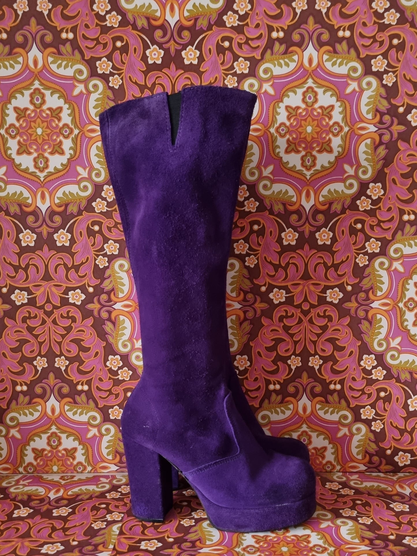 Vintage purple suede platform boots uk size 5  Eur 38 us 7