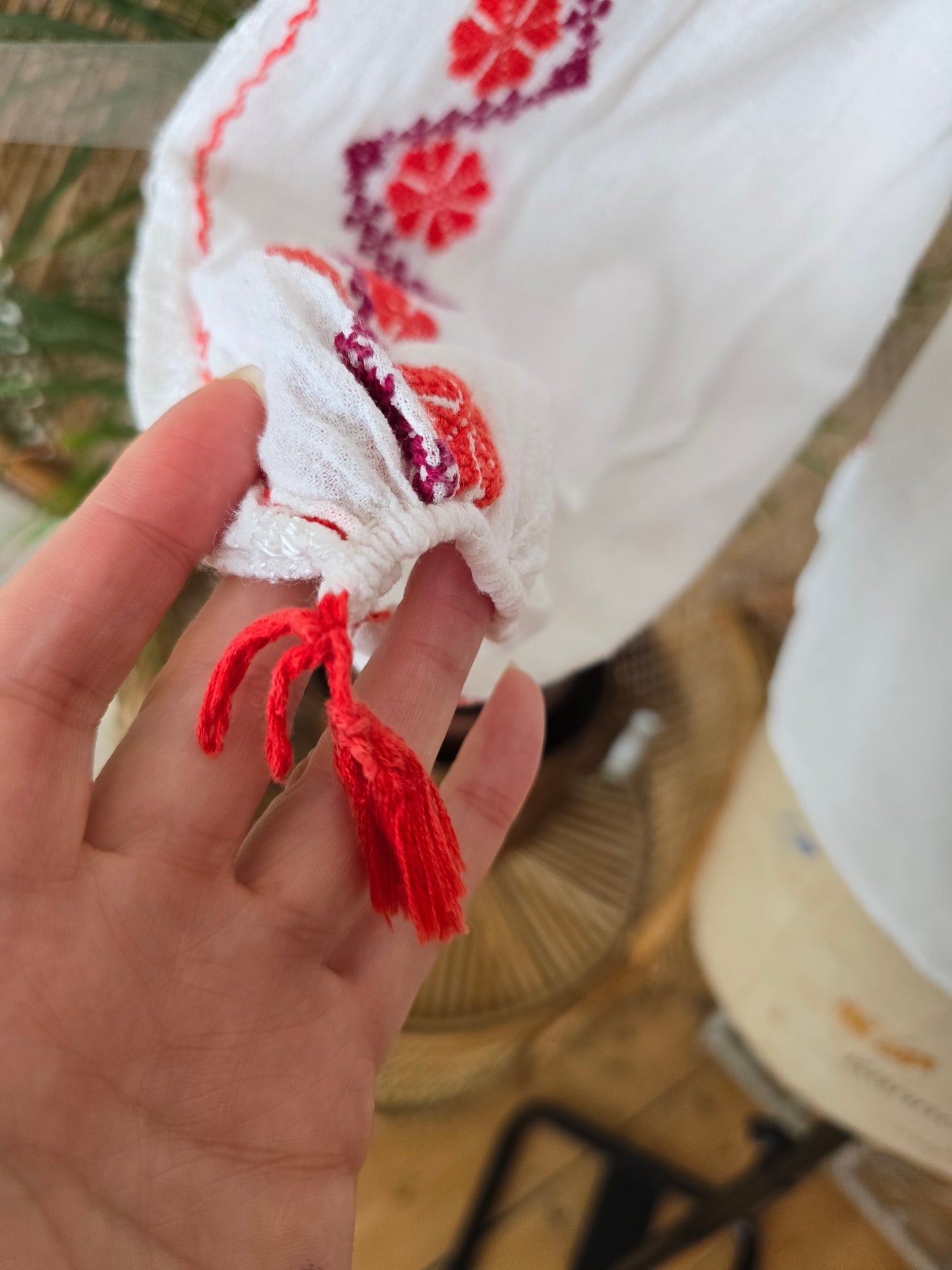 Vintage embroidered cheesecloth blouse