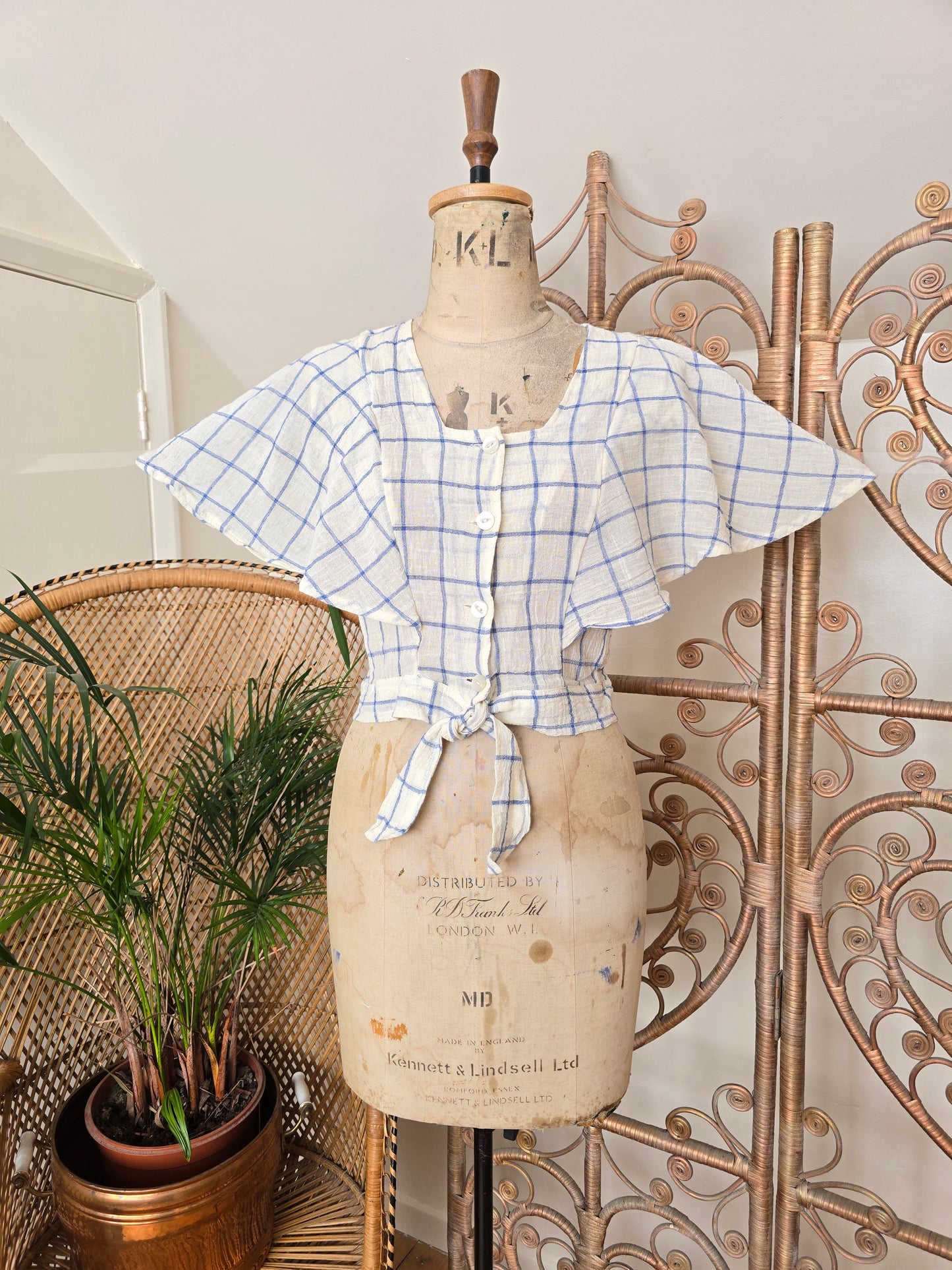 Vintage cheesecloth crop blouse