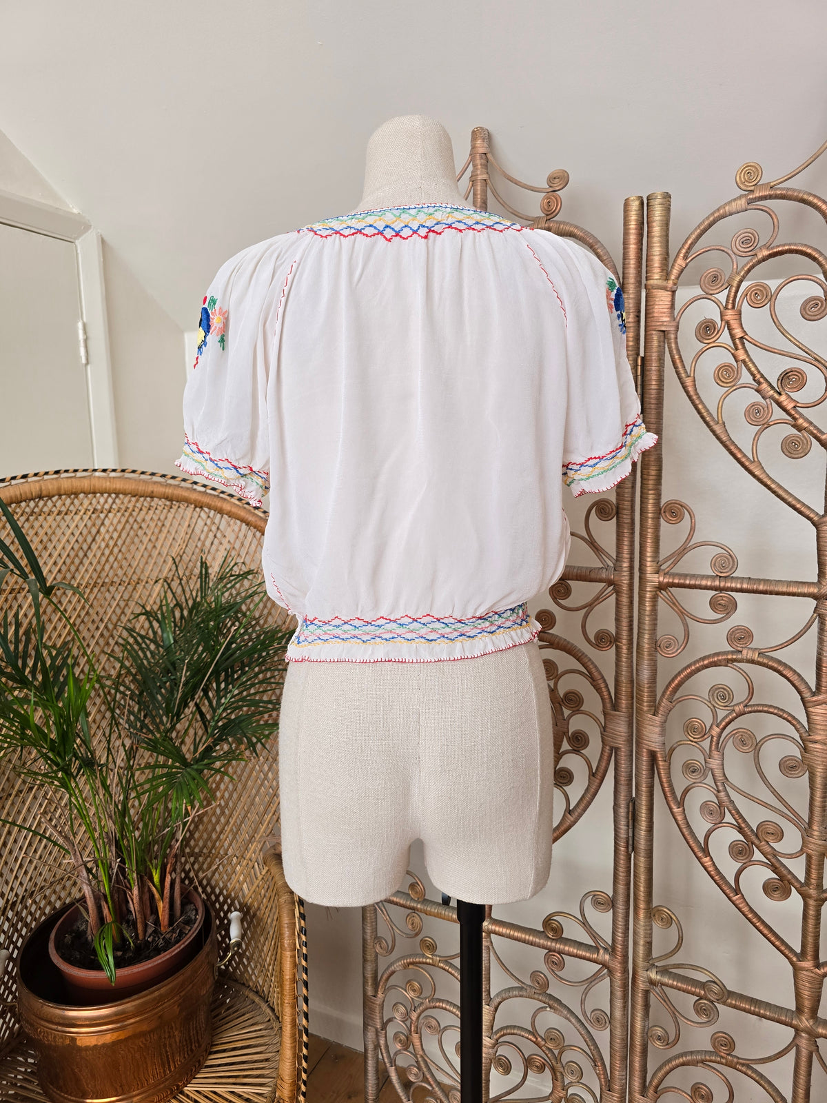 Vintage Hungarian embroidered blouse