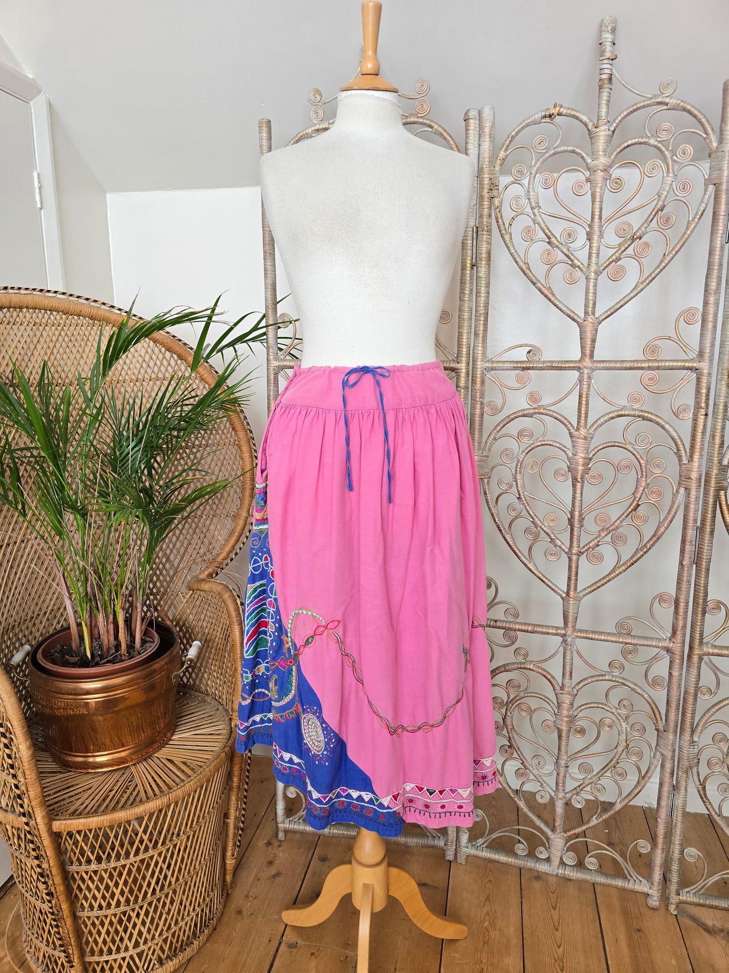 Vintage Anokhi embroidered skirt