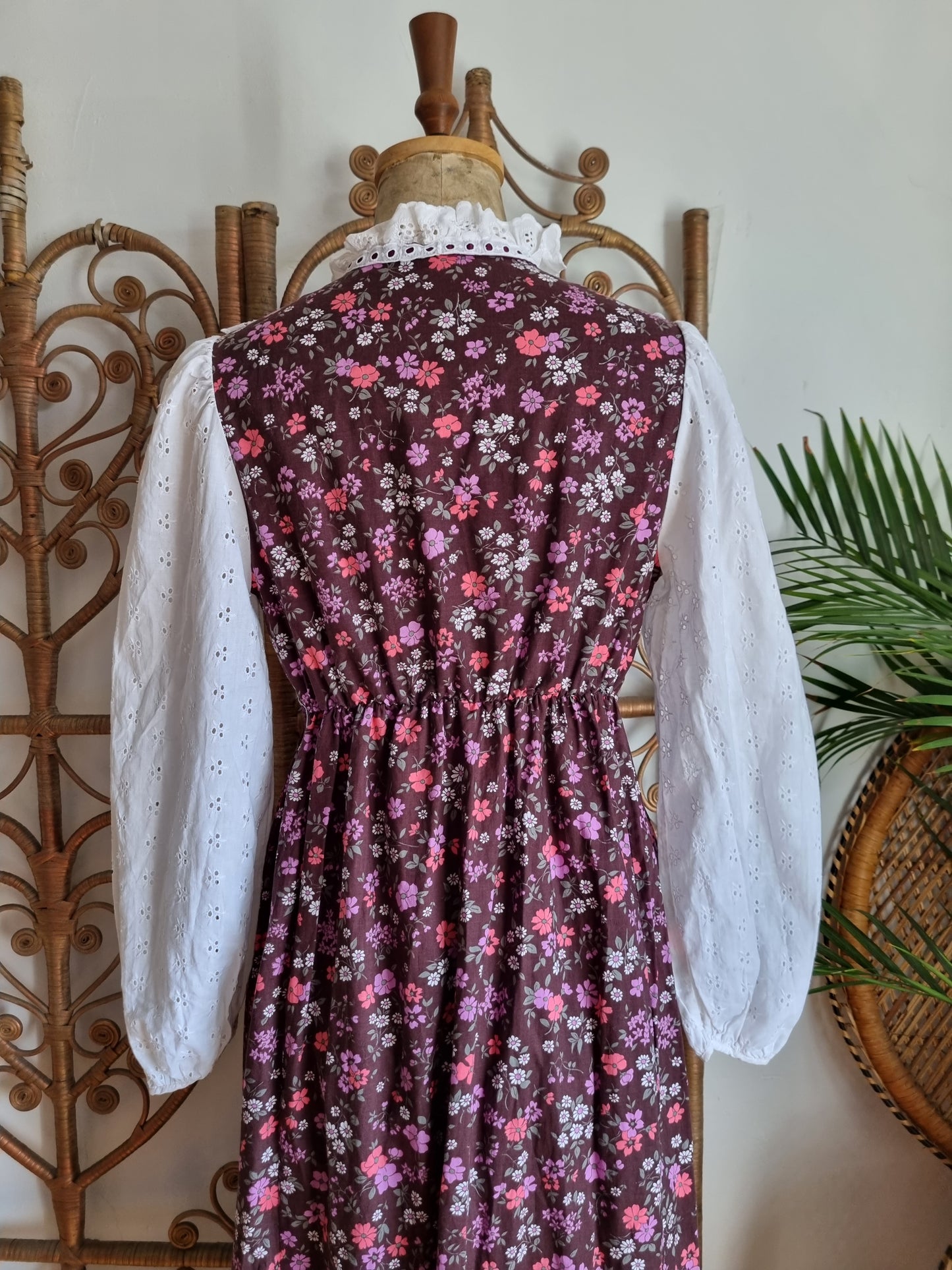 Vintage prairie cotton dress S