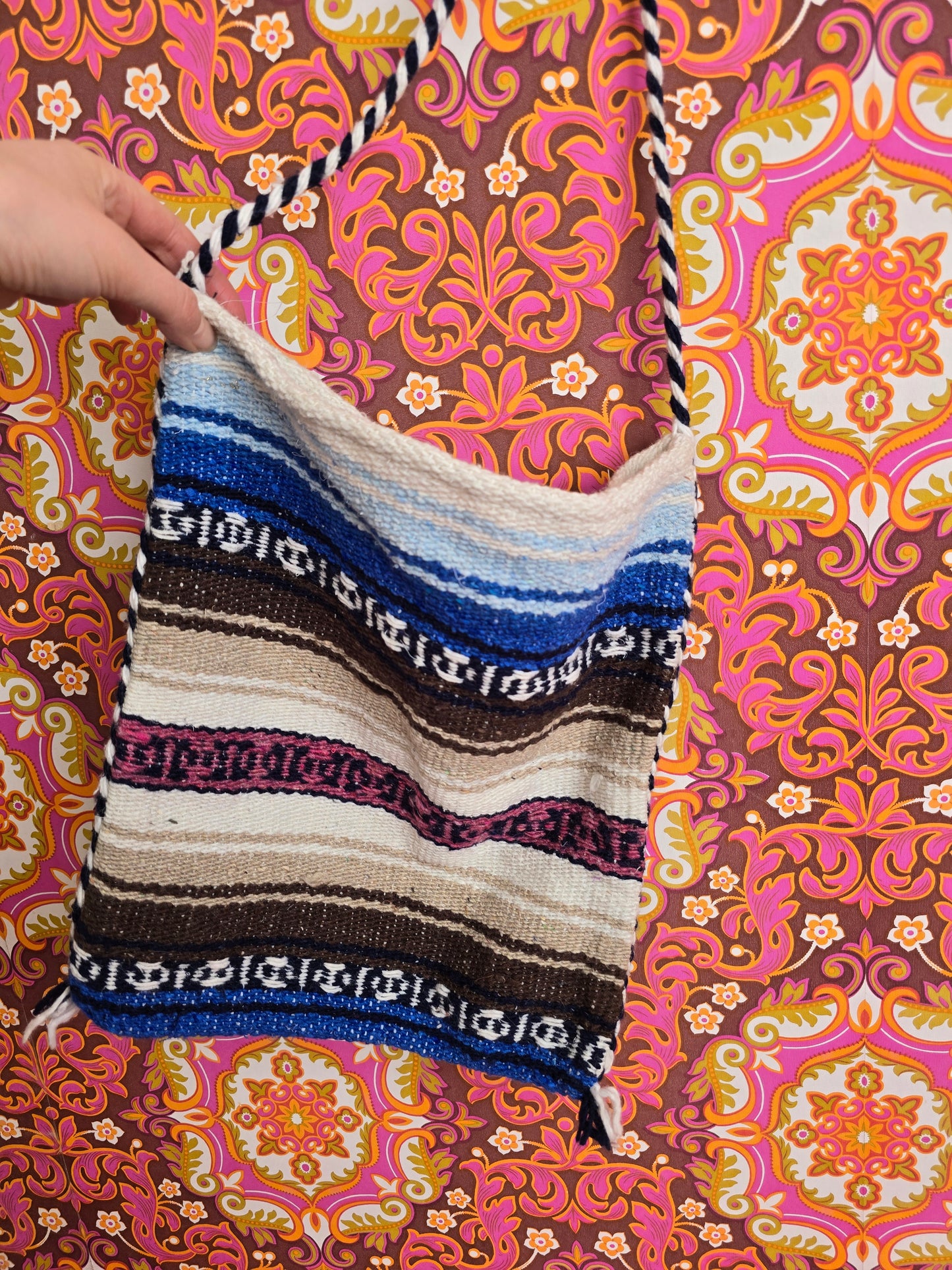 Vintage mexican blanket bag