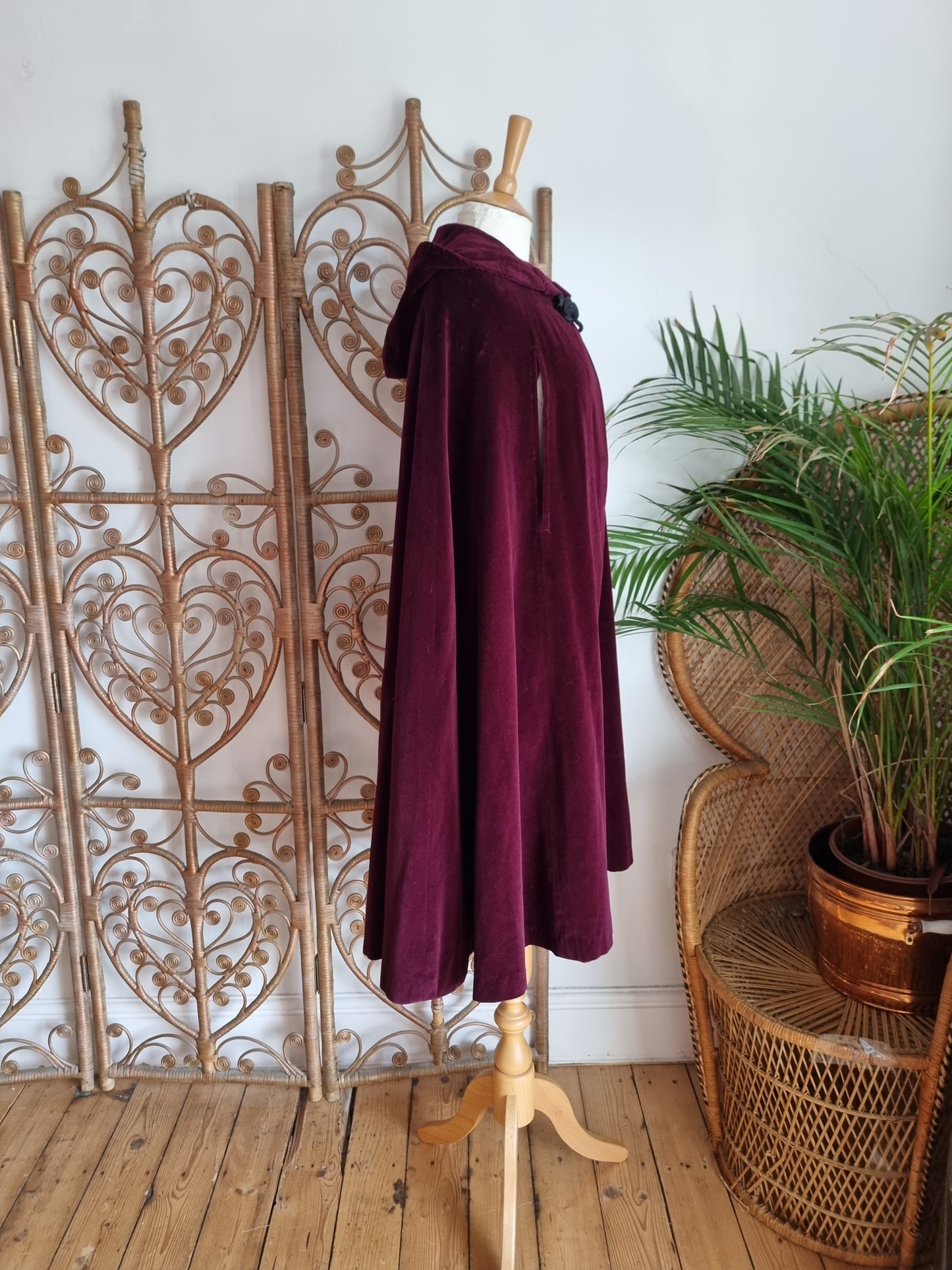 Vintage velvet cape coat