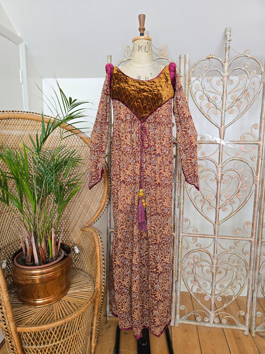 Vintage Anokhi Indian 70s dress XS/S