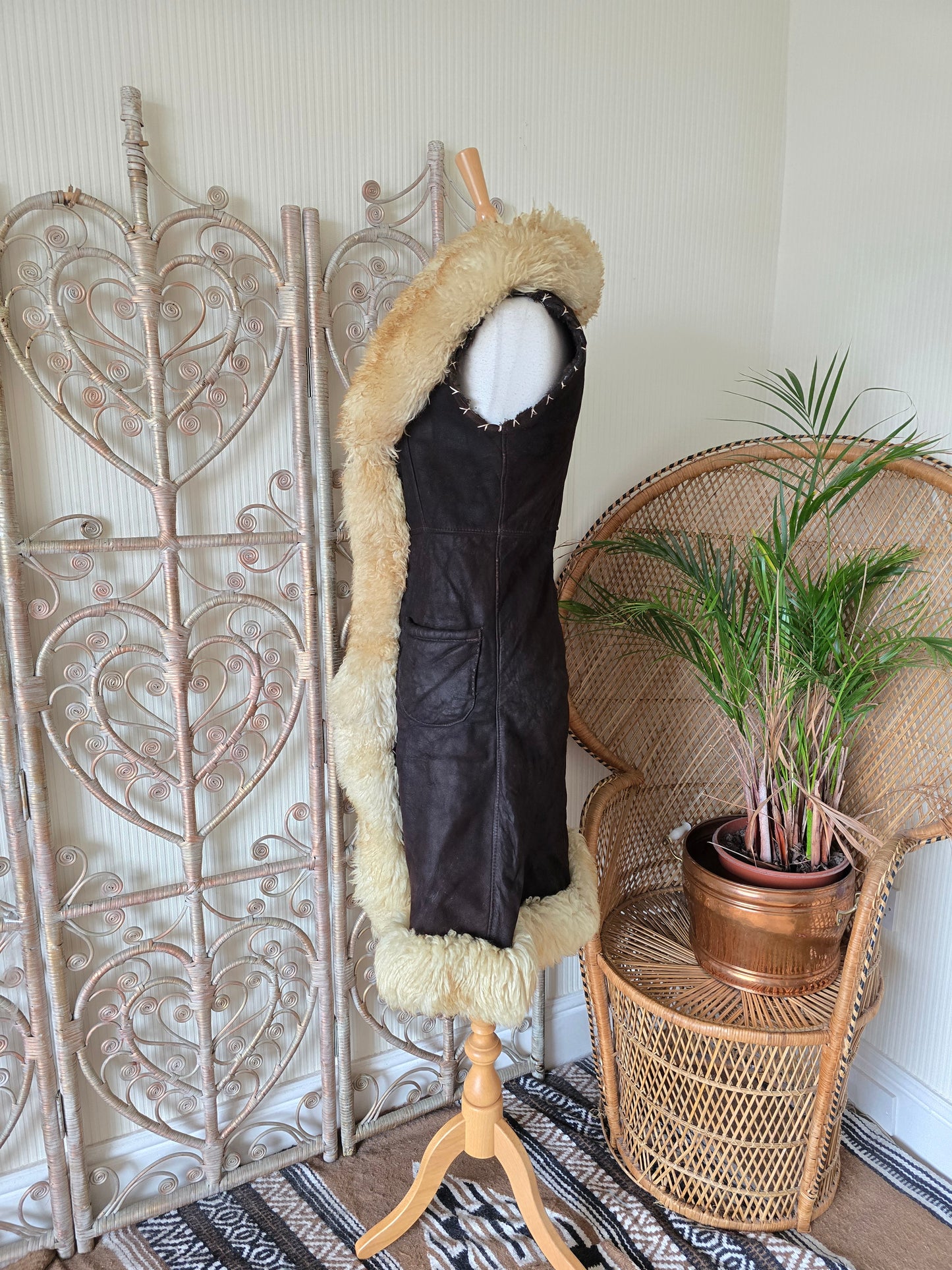 Vintage sheepskin waistcoat