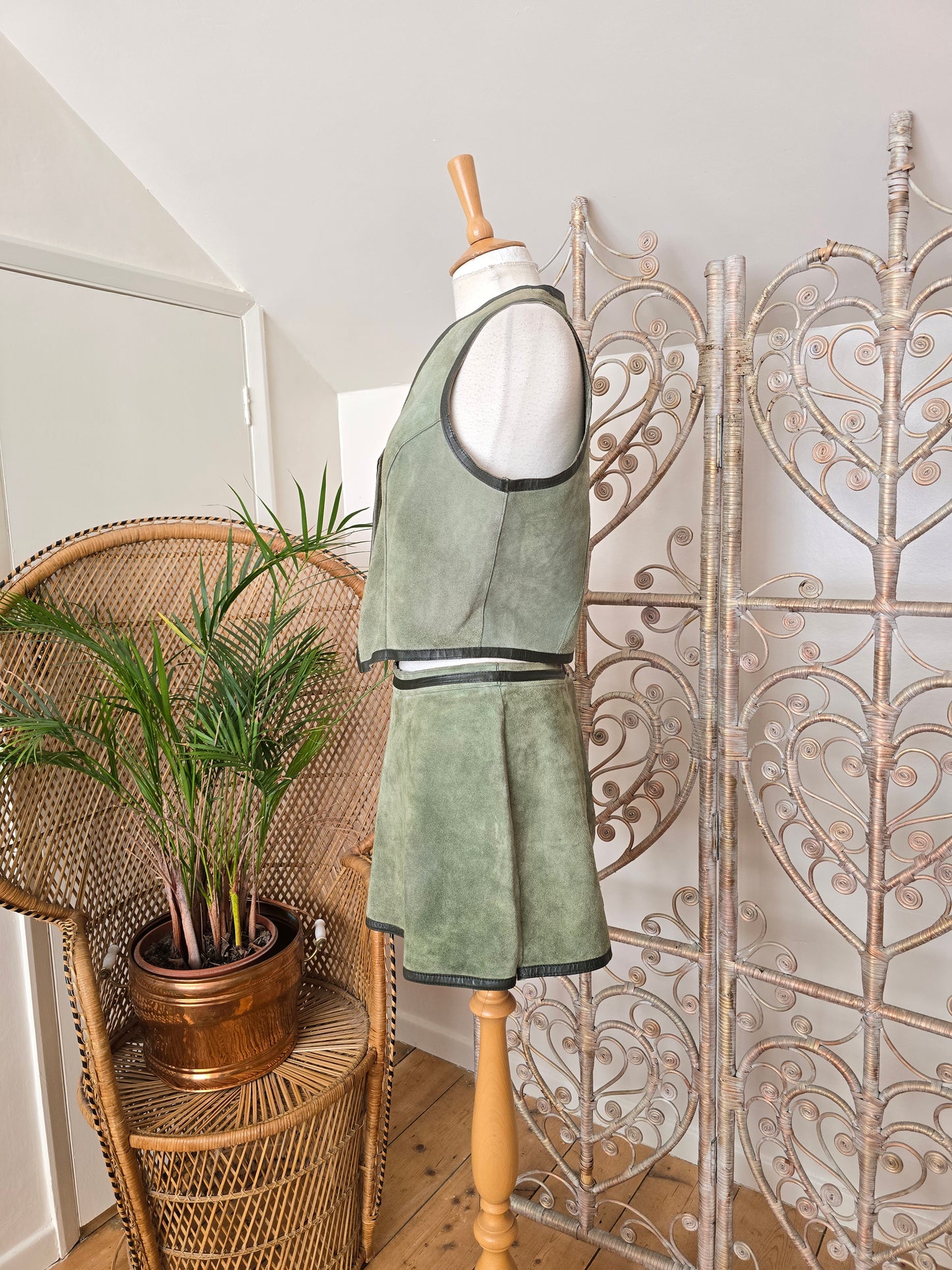 Vintage 60s suede waistcoat skirt