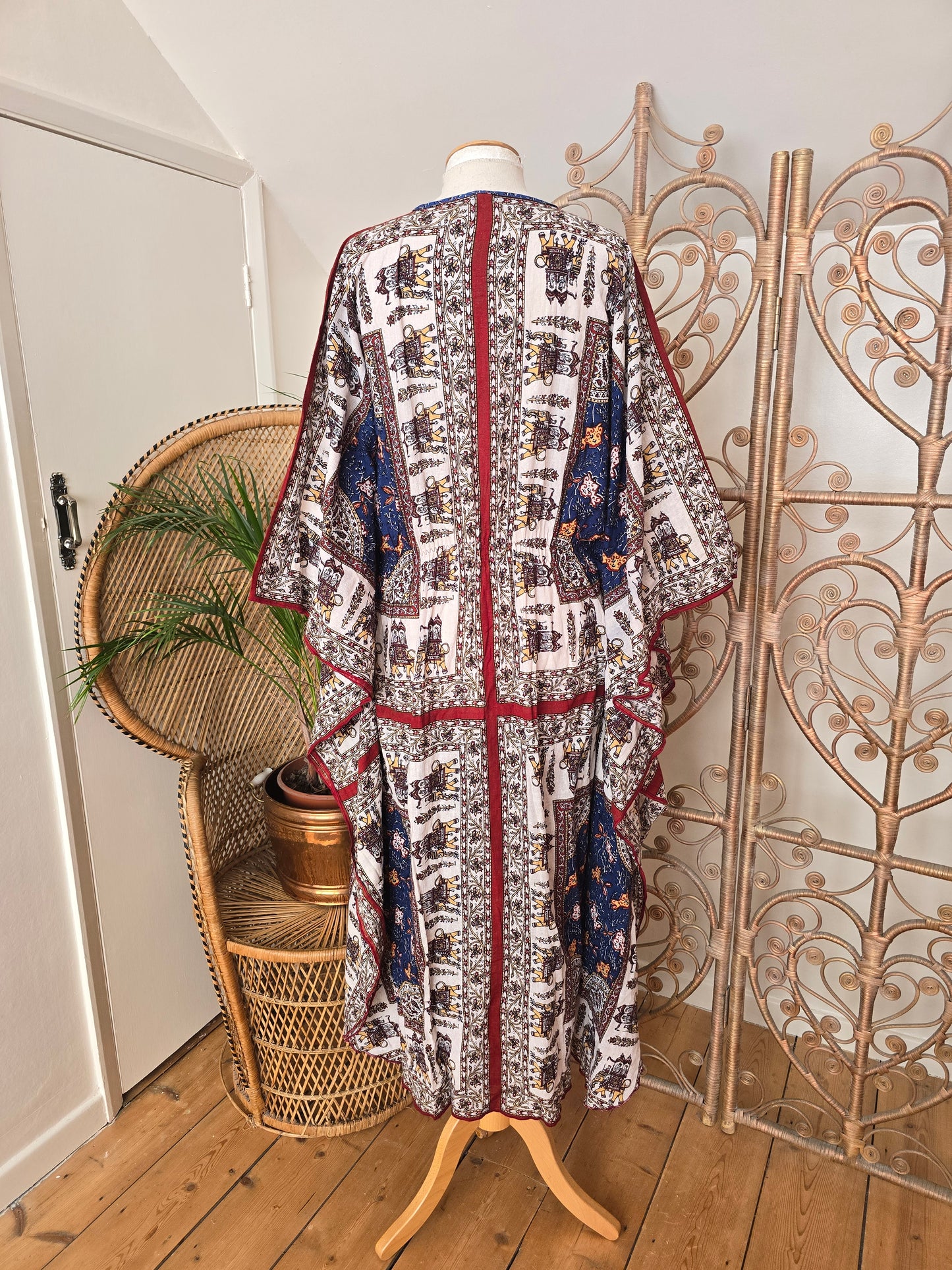 Vintage indian cotton kaftan dress