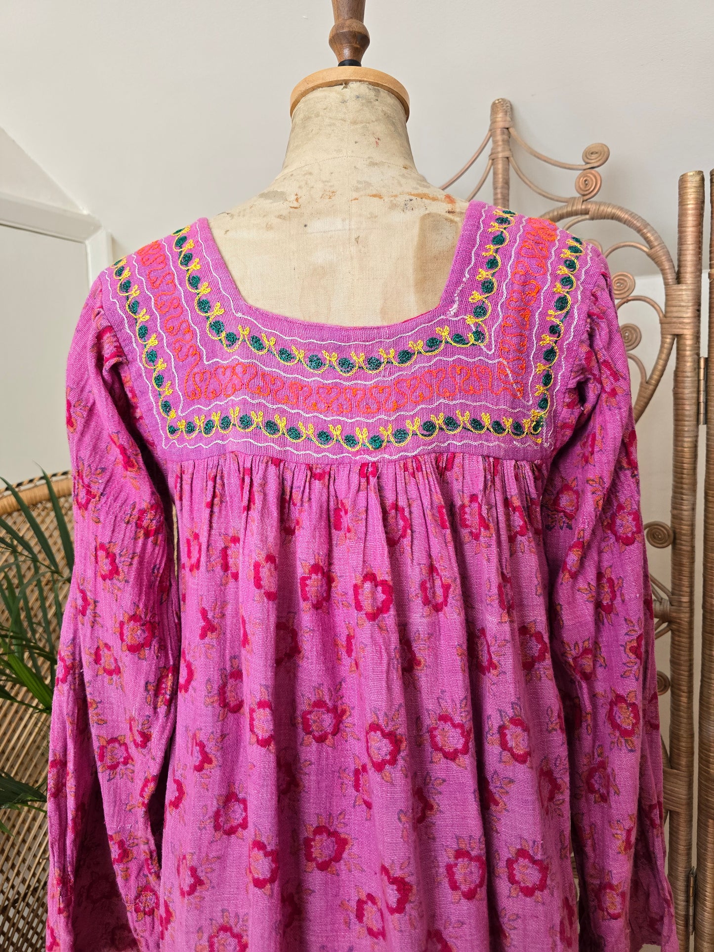 Vintage embroidered cotton dress