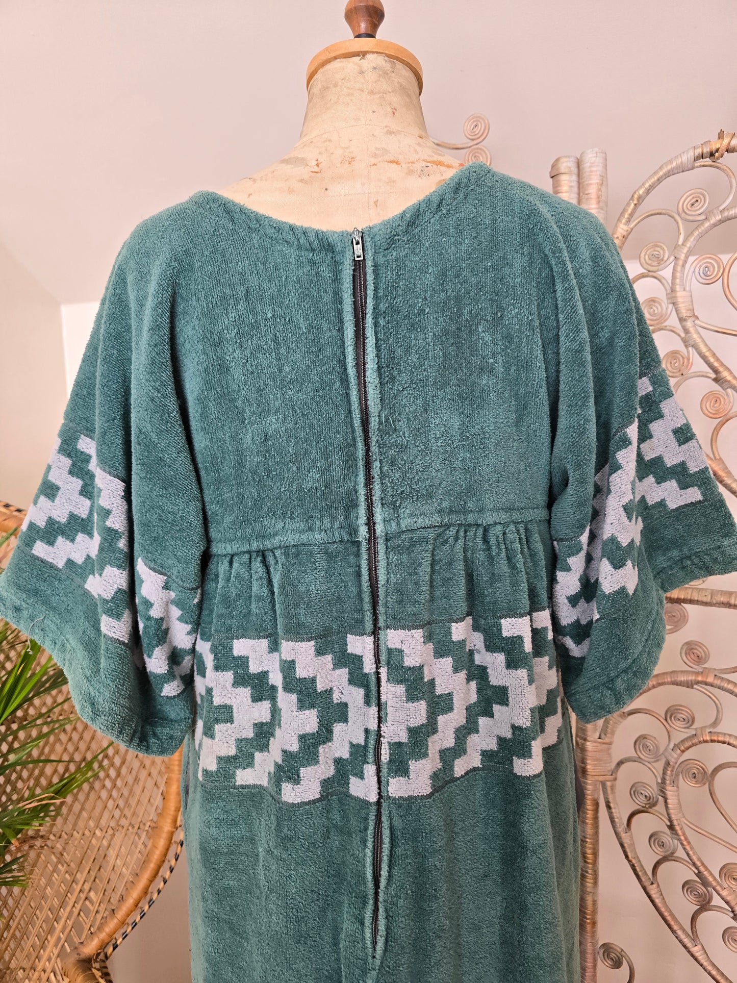 Vintage towelling kaftan dress