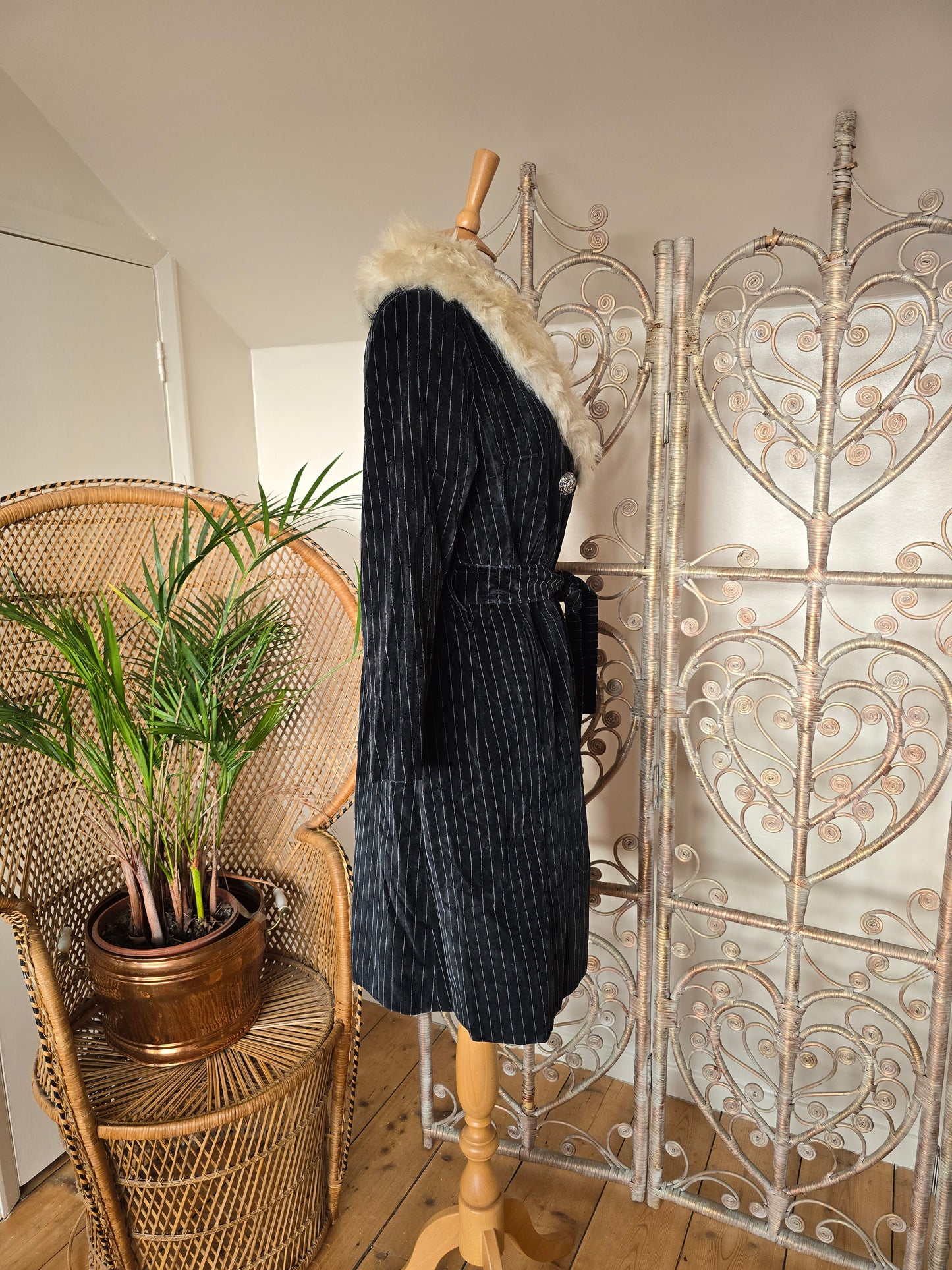 Vintage pinstripe velvet coat