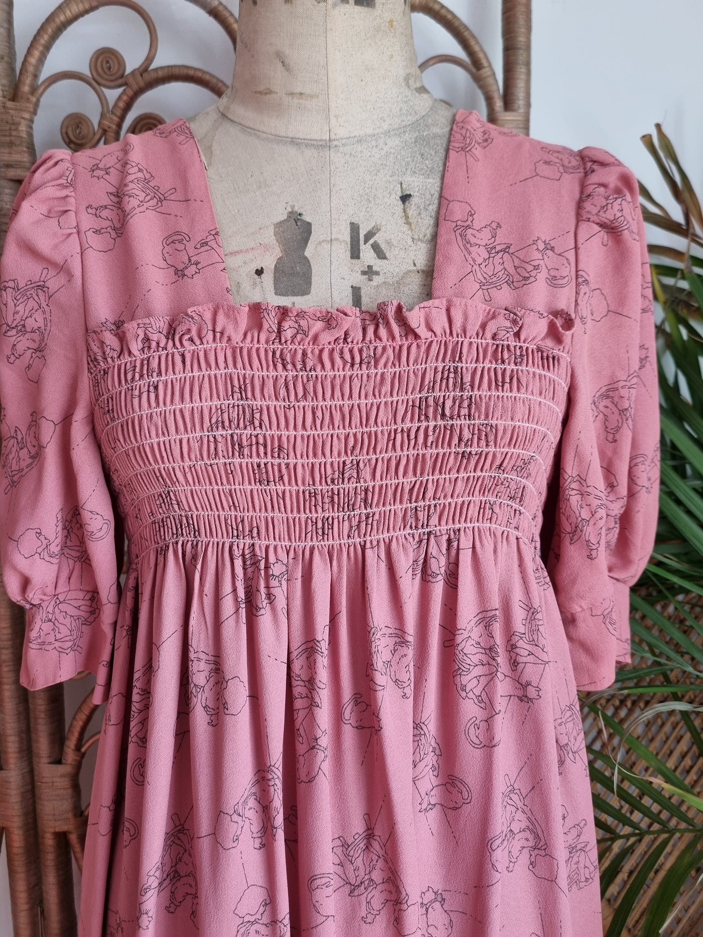 Vintage shirring prairie dress