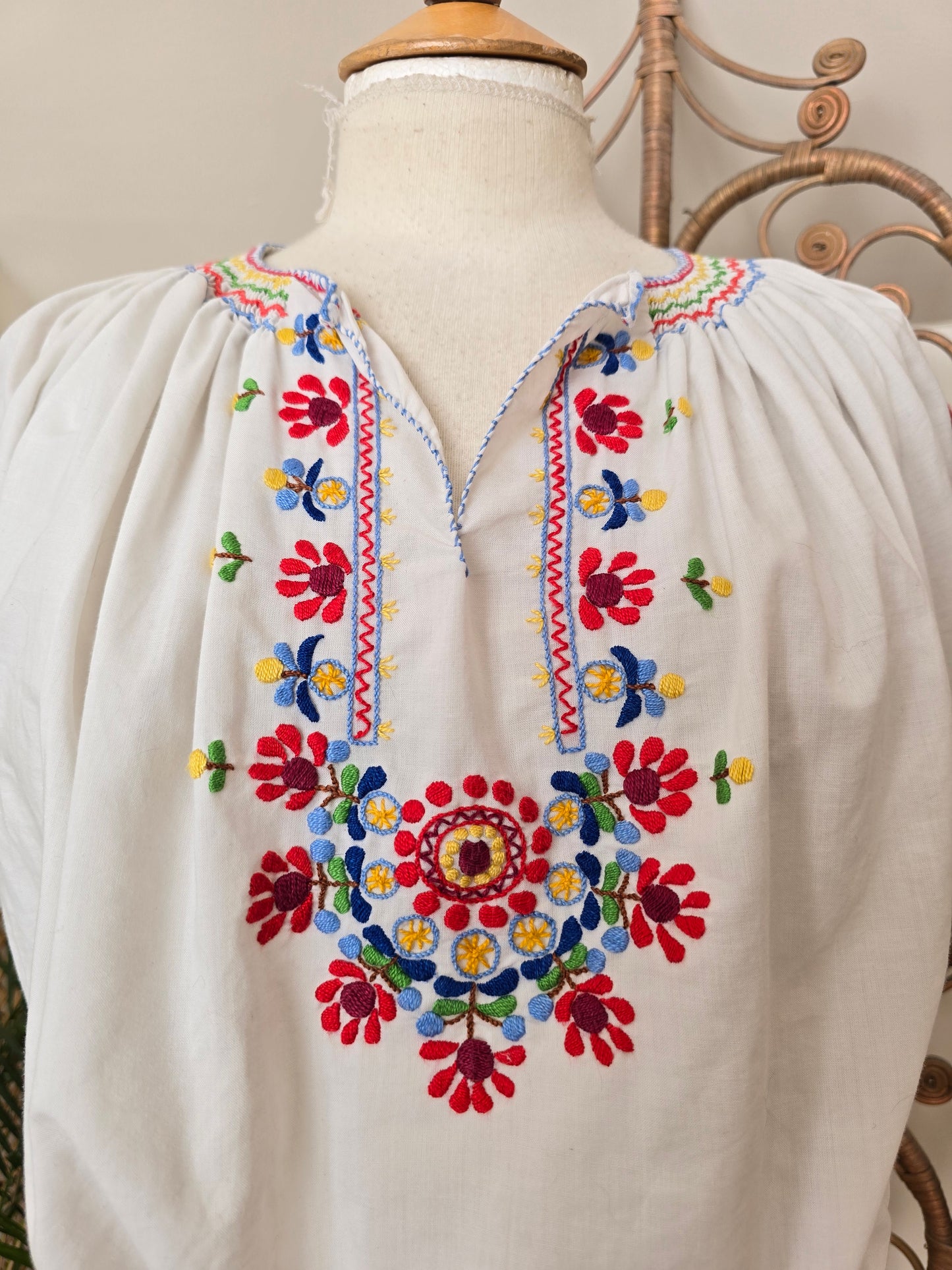Vintage Hungarian embroidered blouse