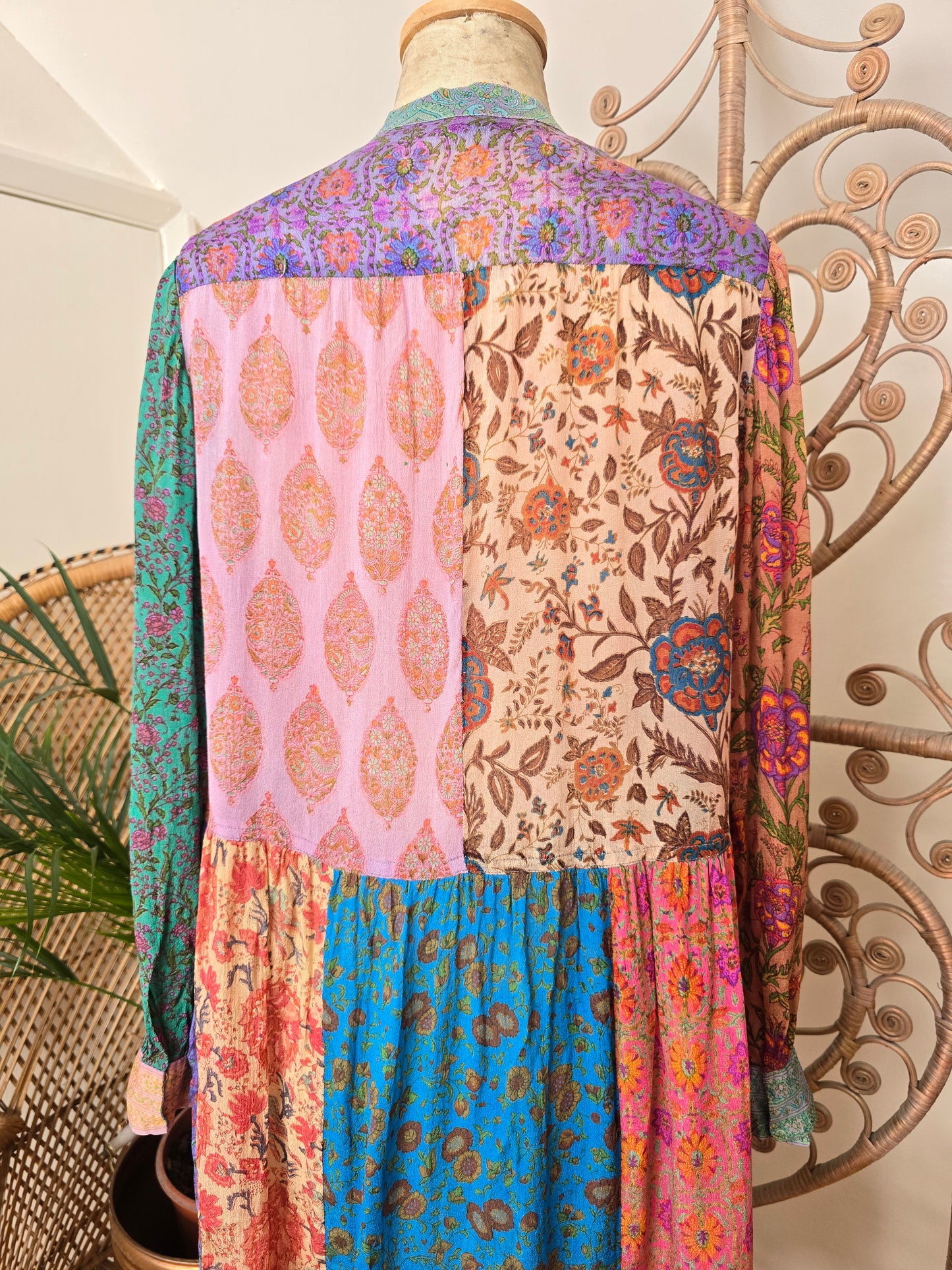 Vintage silk Judith Ann indian 70s dress