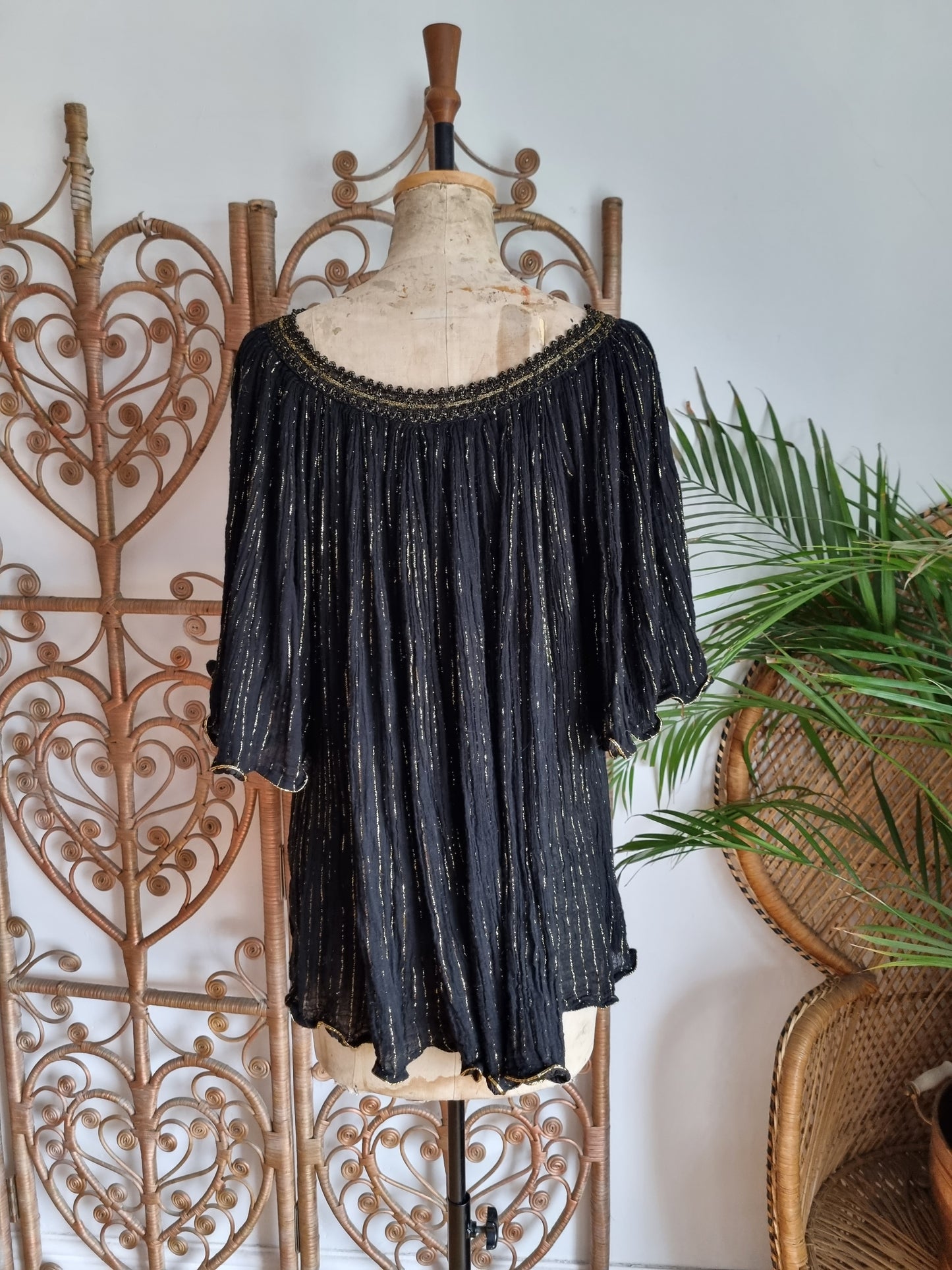 Vintage cheesecloth tunic blouse