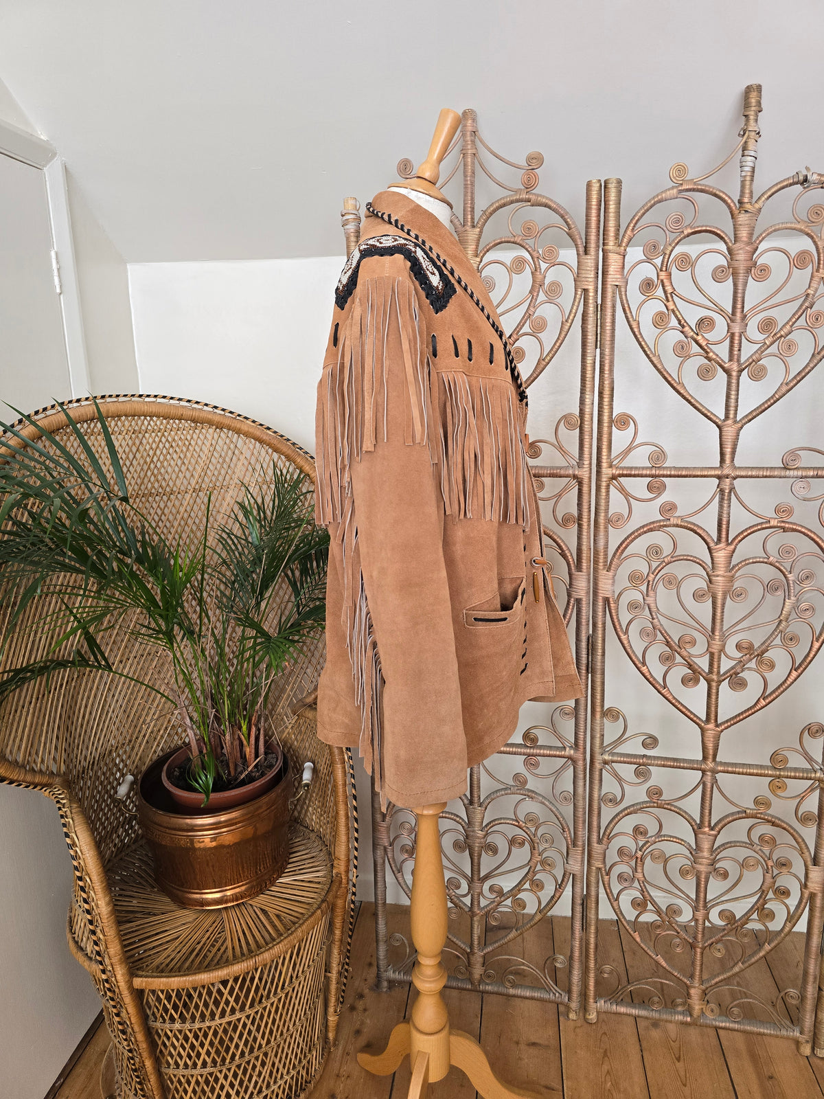 Vintage suede fringe jacket