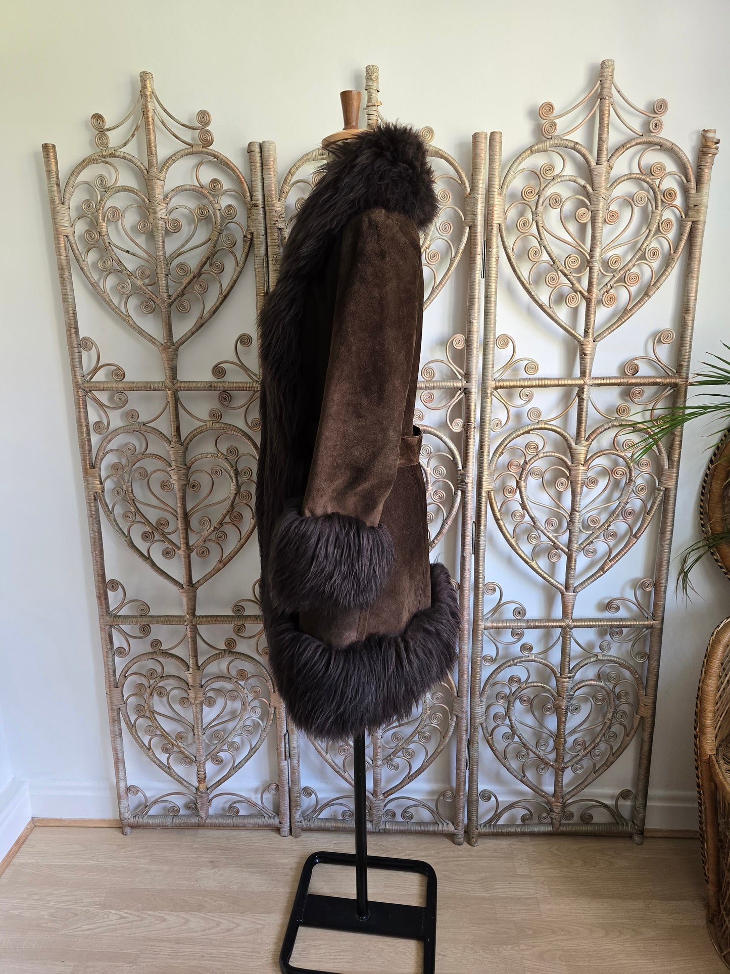 Vintage suede Sheepskin coat S