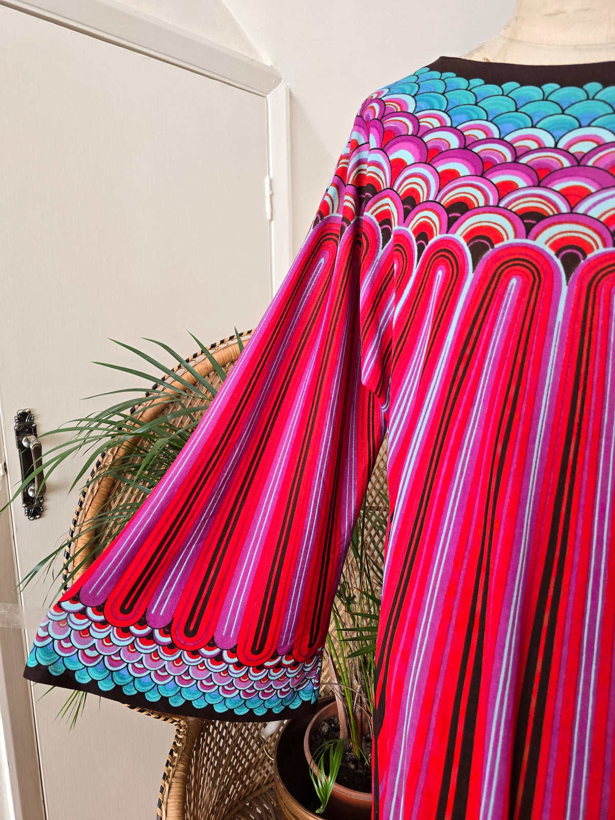 Vintage stripe kaftan dress