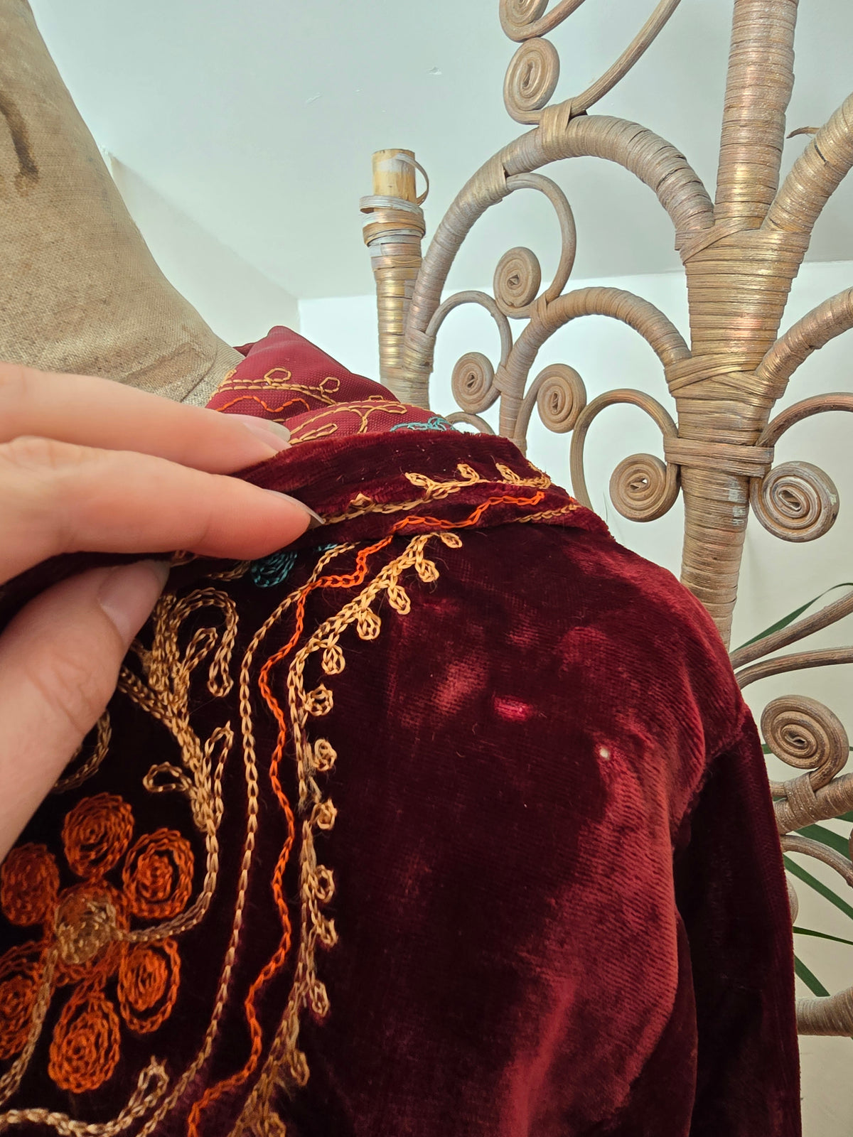 Vintage velvet hooded dress