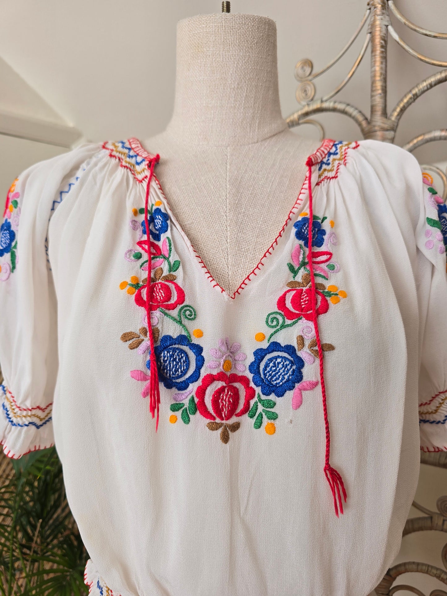 Vintage Hungarian embroidered blouse