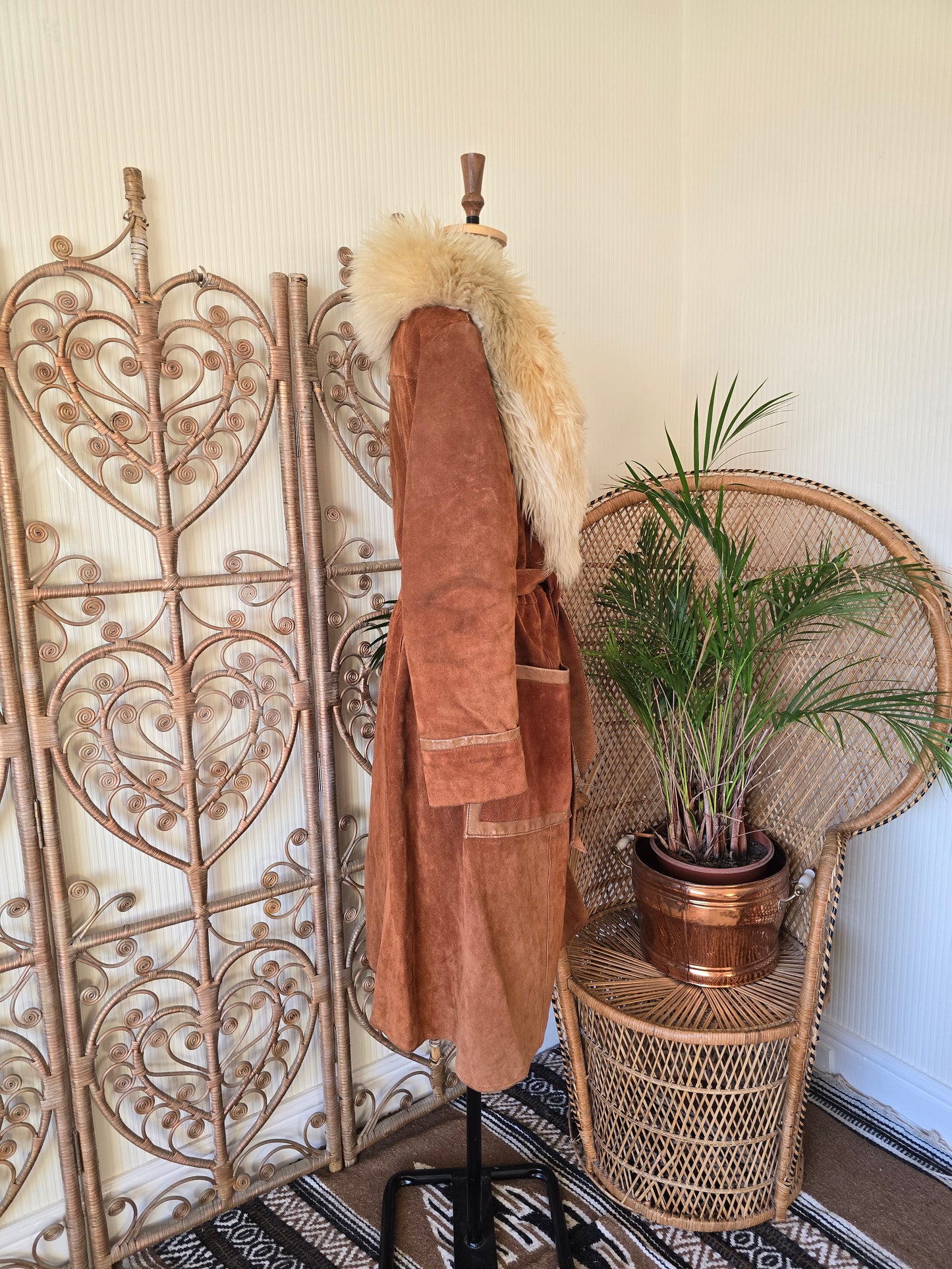 Vintage suede Sheepskin coat M L