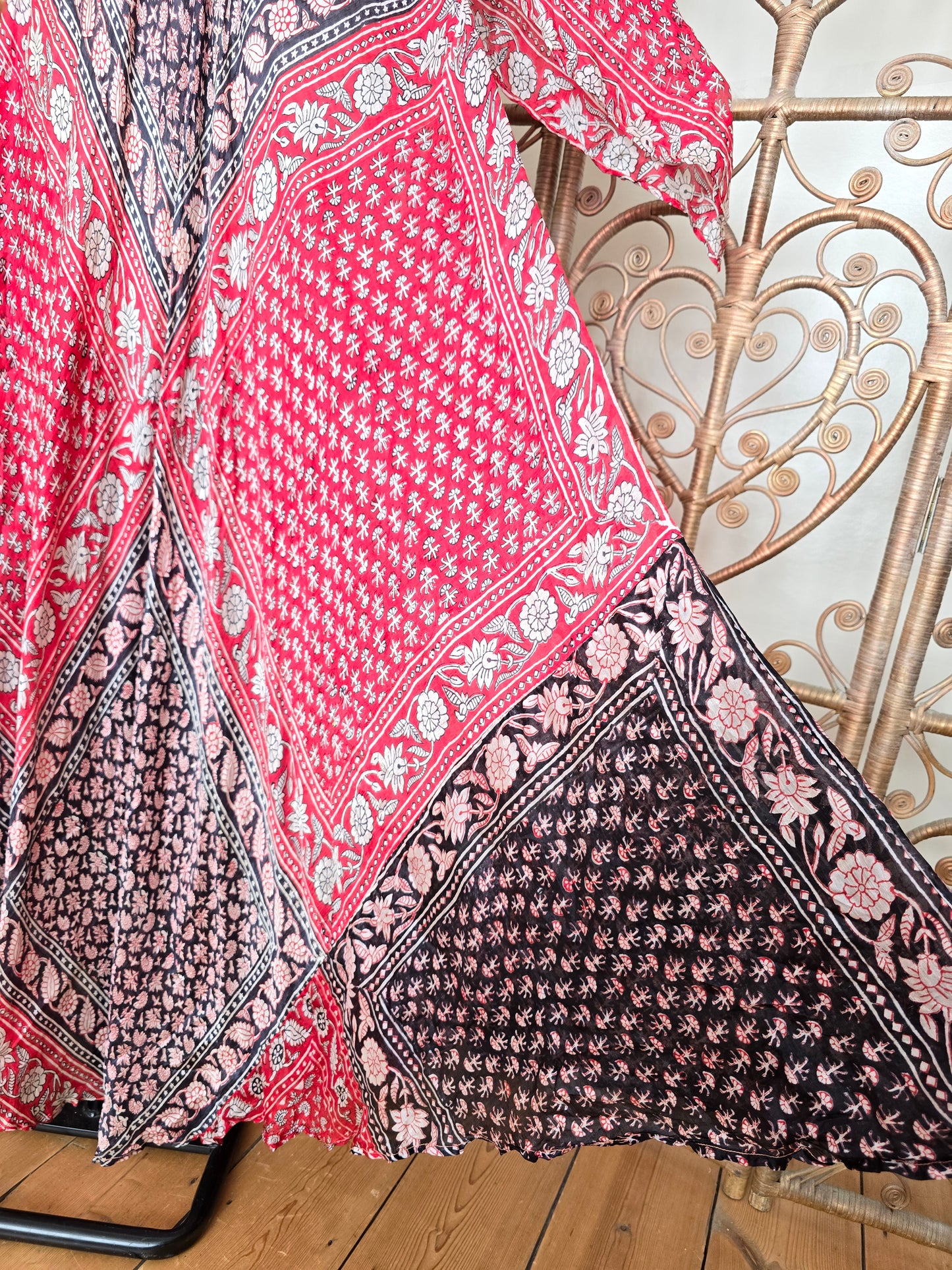 Vintage silk Indian kaftan dress