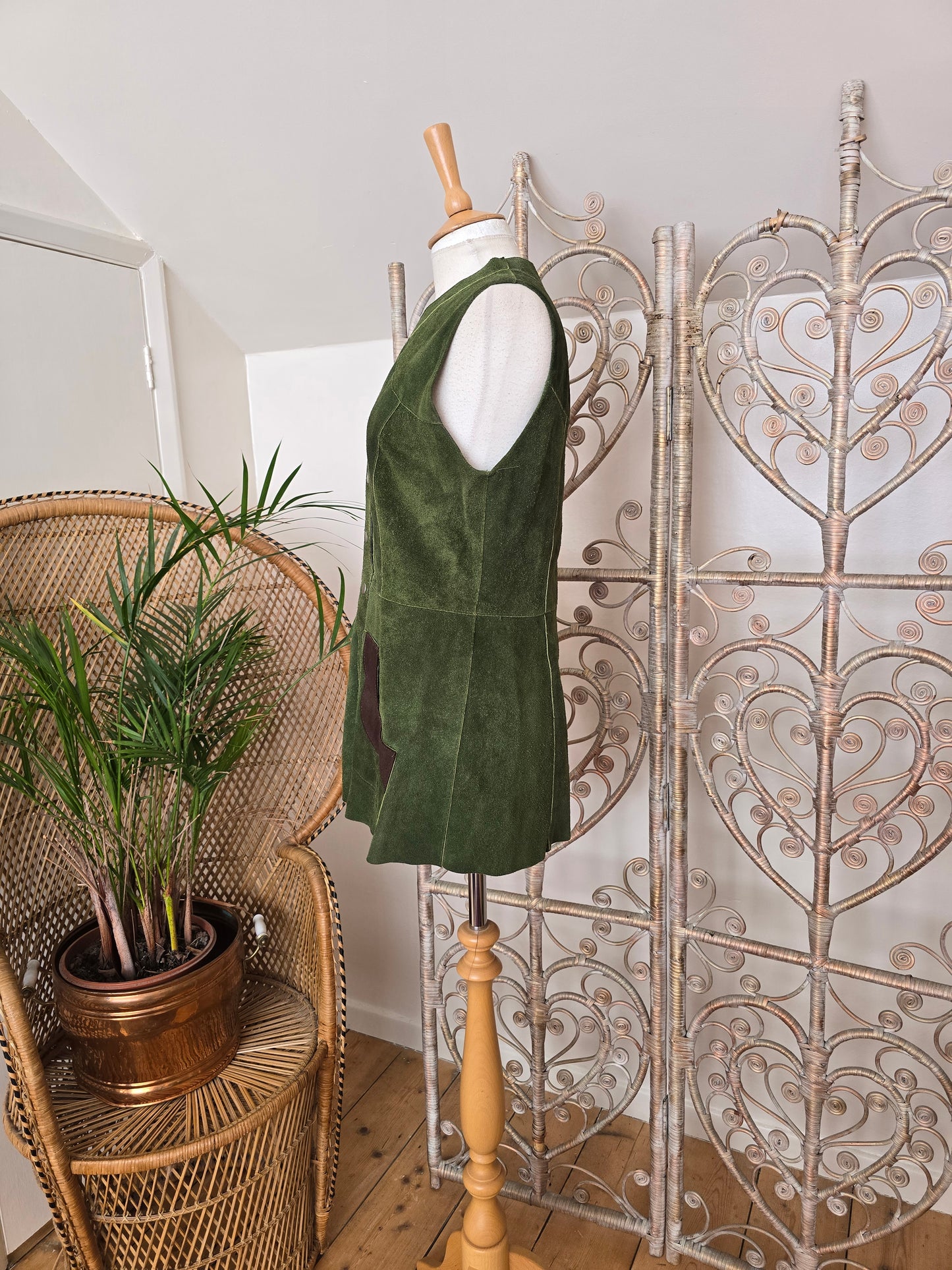 Vintage suede tunic waistcoat