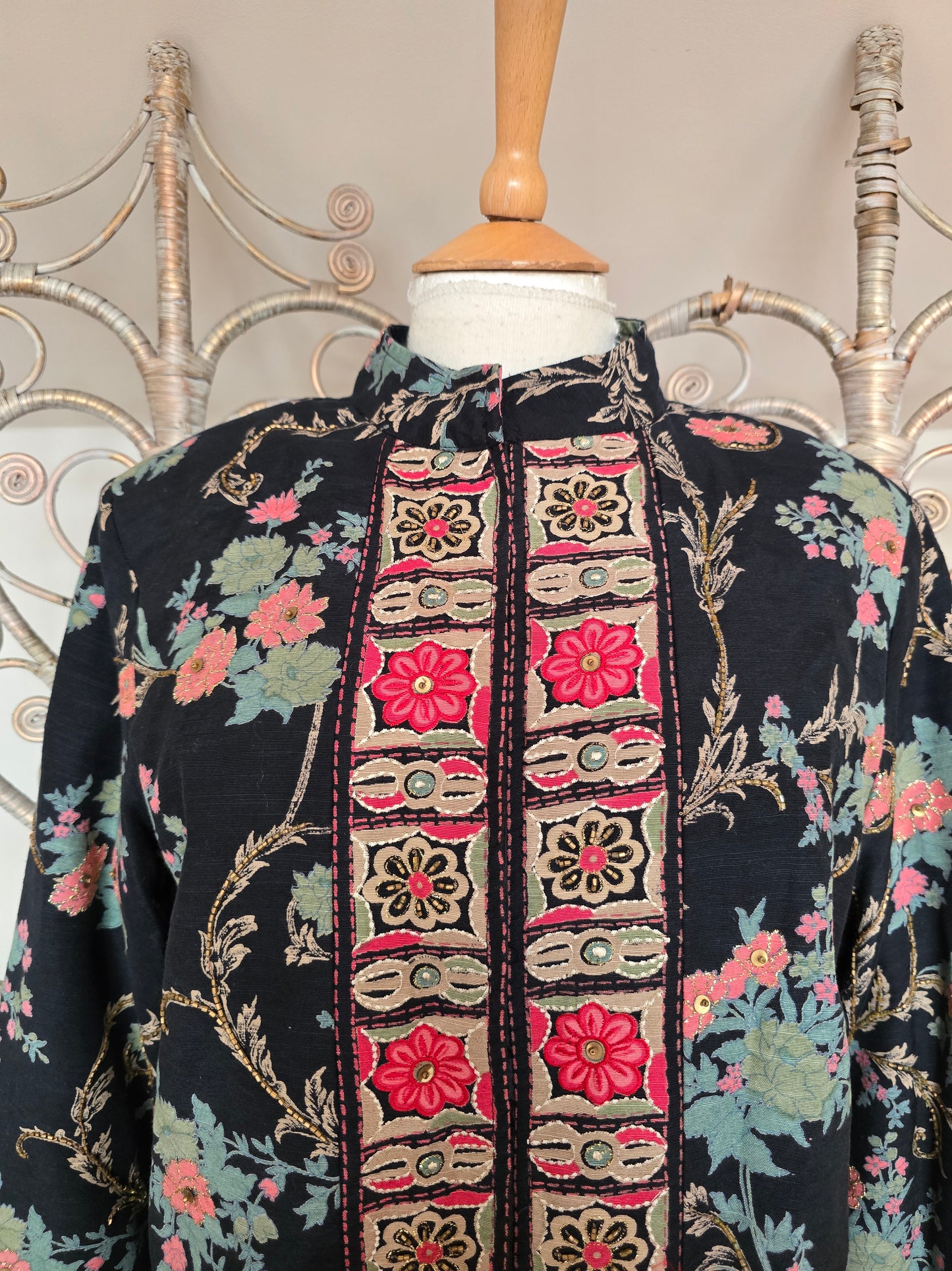 Vintage Indigo Moon beaded jacket