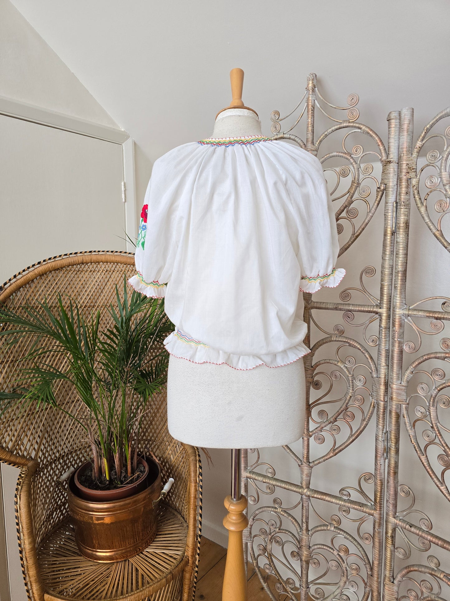 Vintage Hungarian embroidered blouse