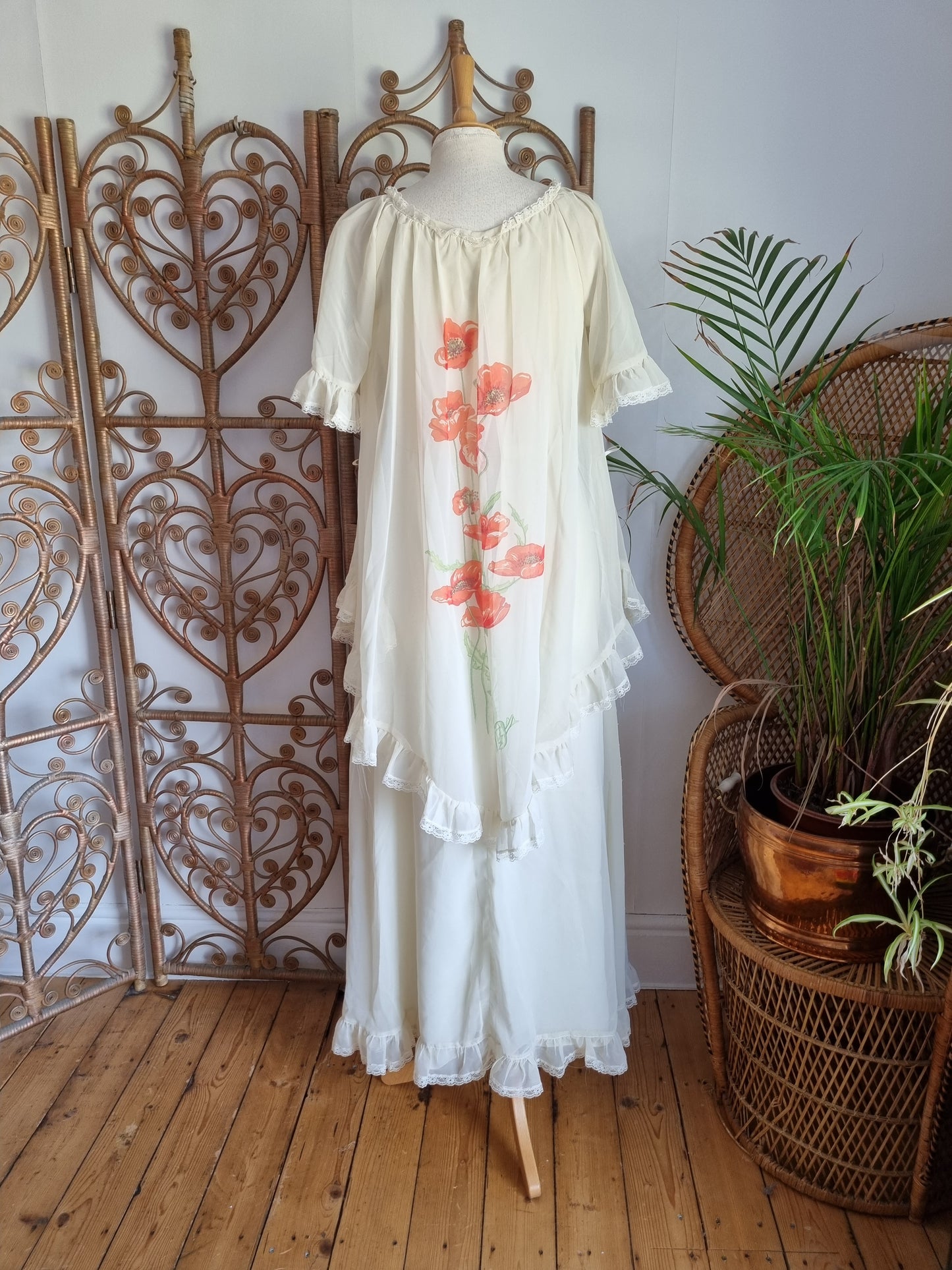 Vintage Pat Farrell cape dress S