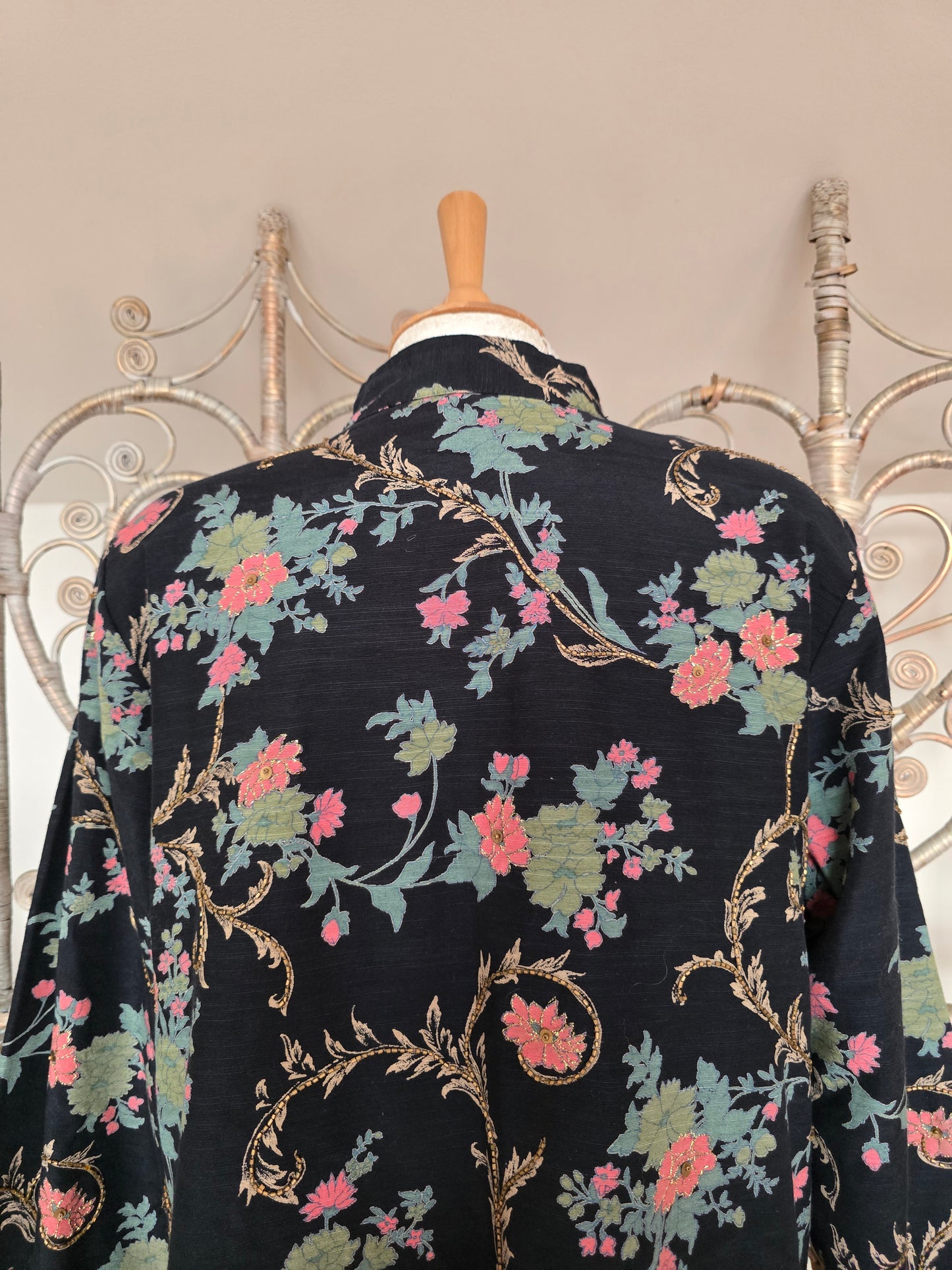 Vintage Indigo Moon beaded jacket