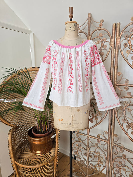 Vintage cotton Romanian blouse