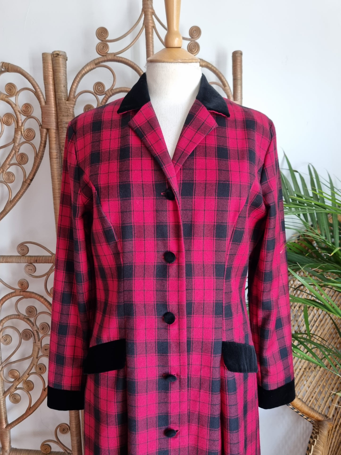 Vintage check Laura Ashley 80s dress jacket M