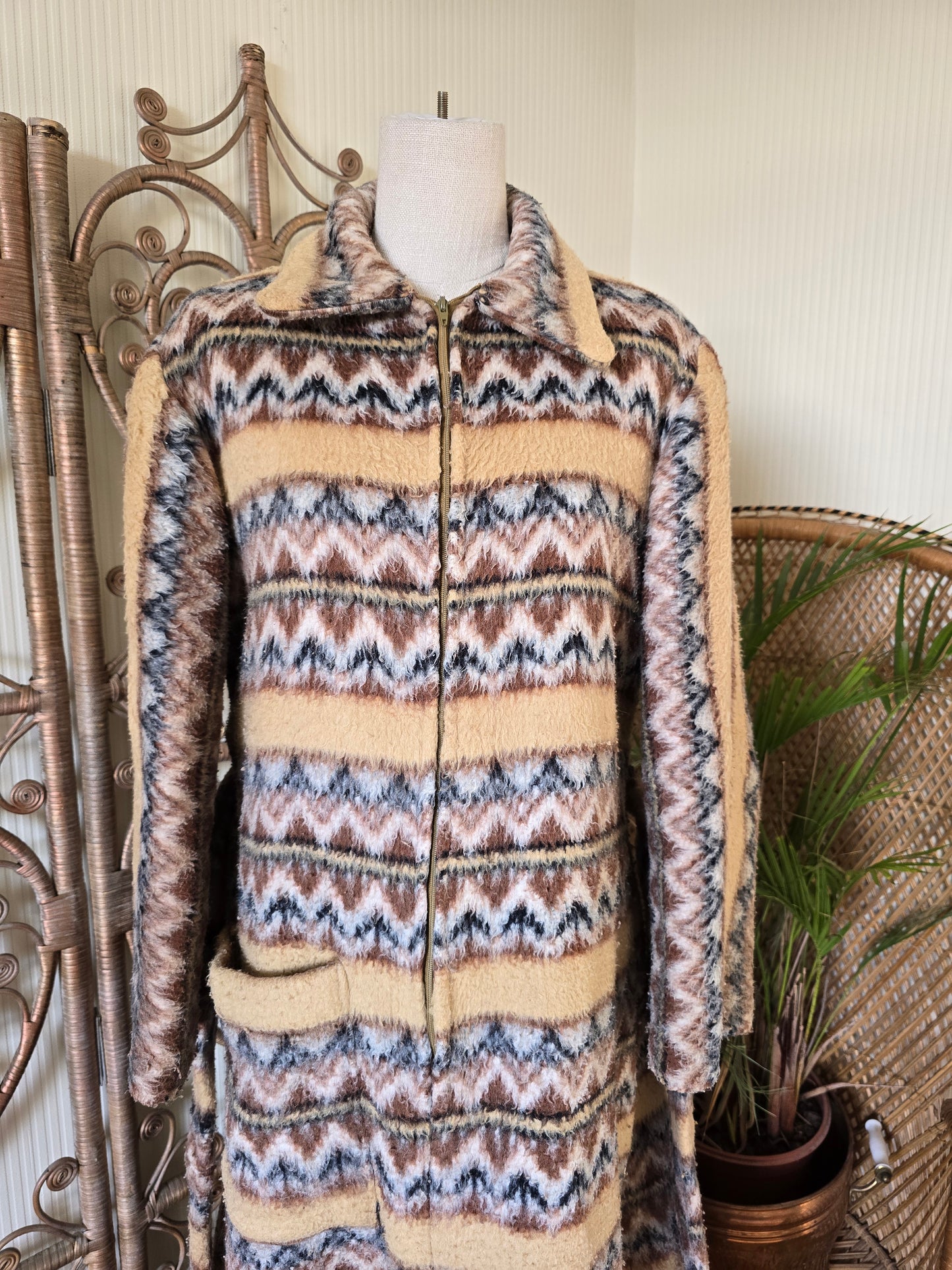 Vintage blanket 70s dress