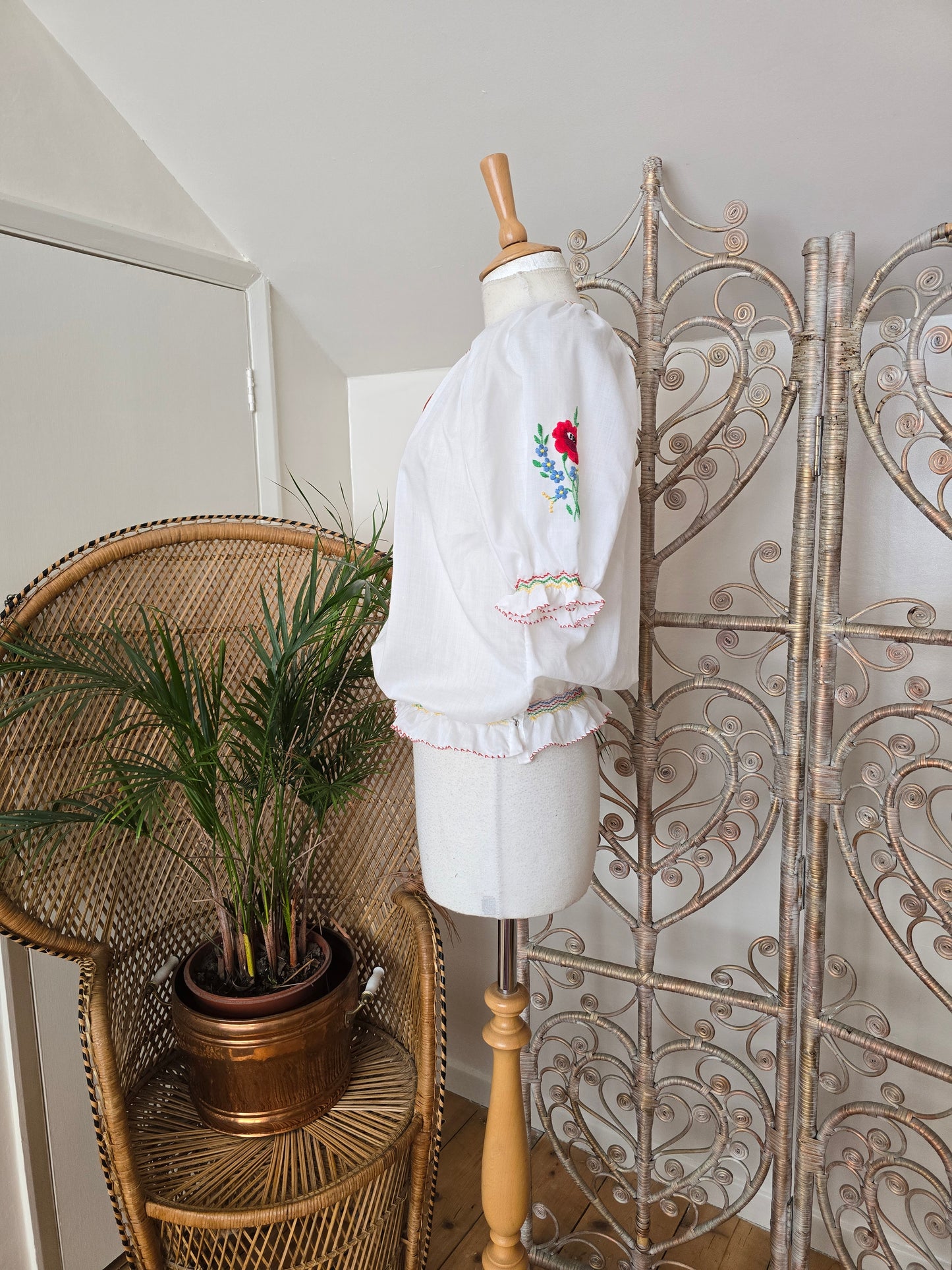 Vintage Hungarian embroidered blouse