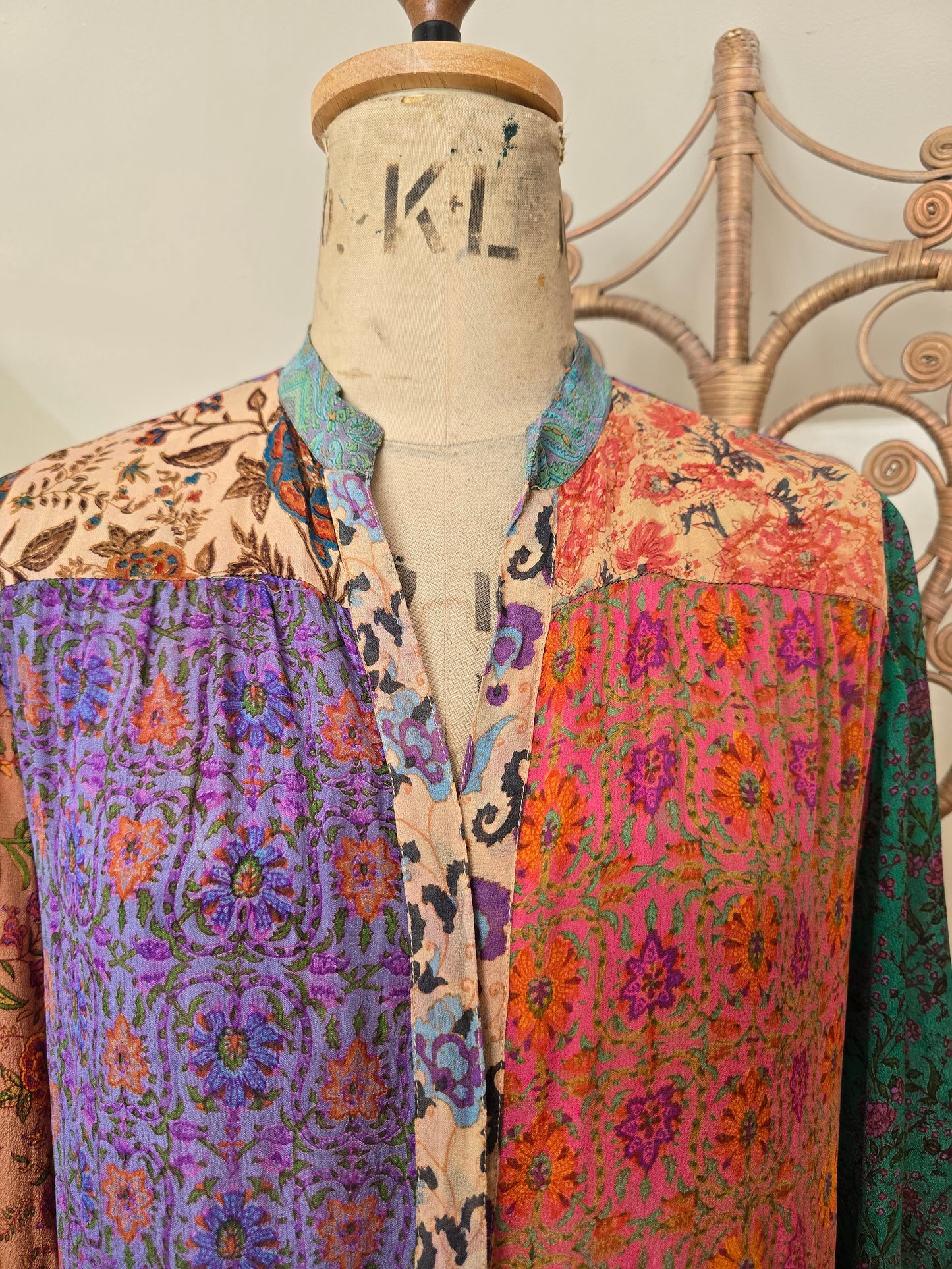 Vintage silk Judith Ann indian 70s dress