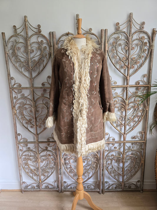 Vintage Afghan 70s coat S/M