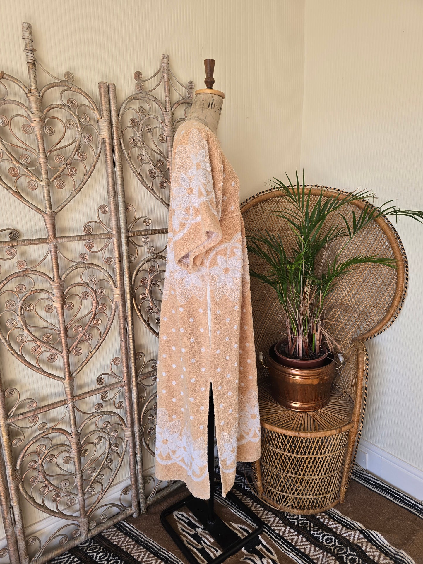 Vintage towelling kaftan dress