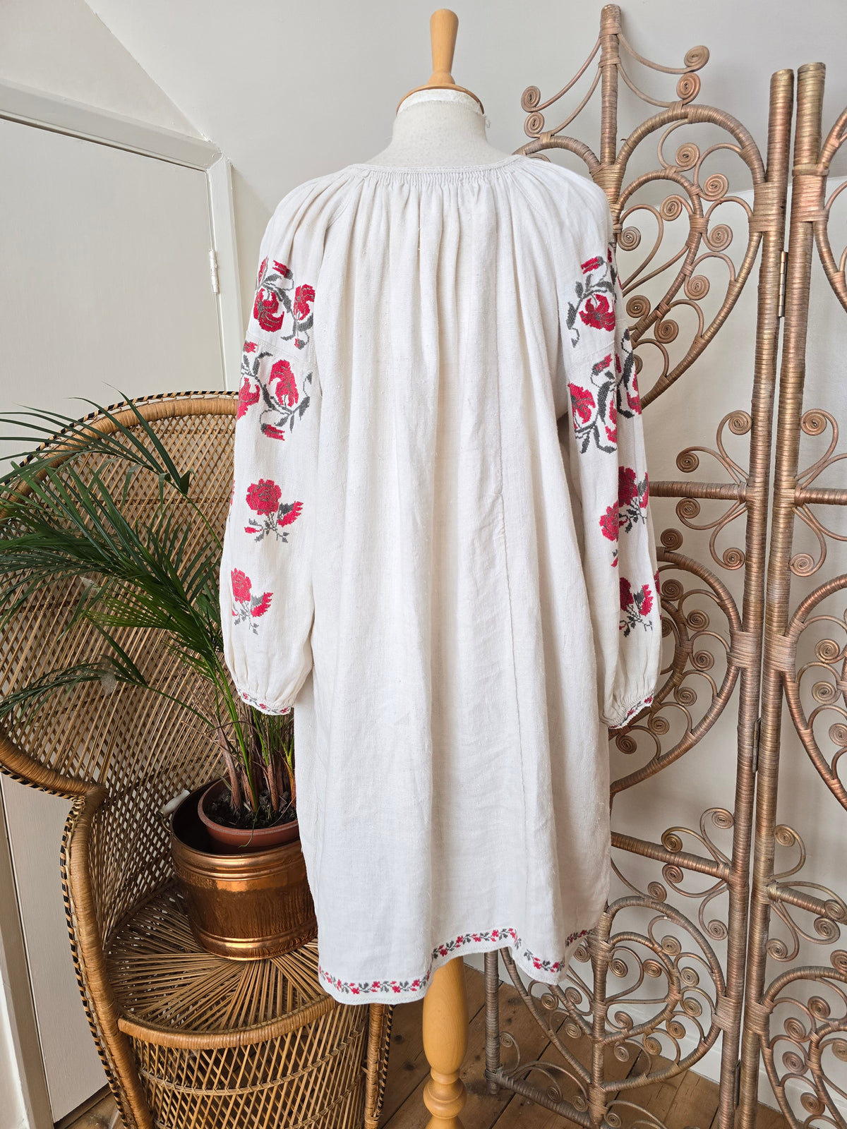 Antique Ukrainian embroidered dress