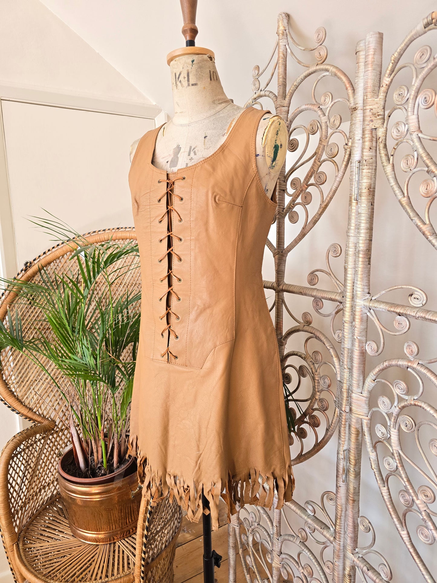 Vintage 60s leather dress