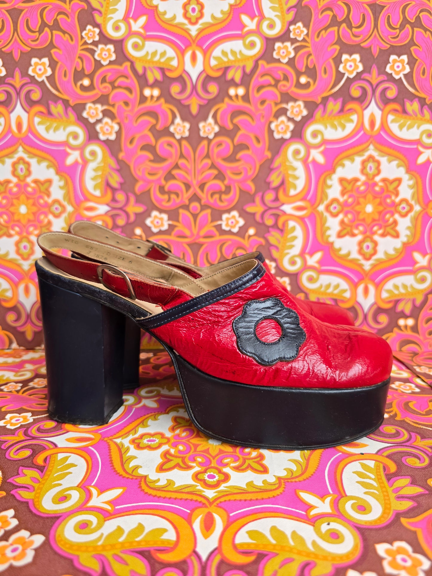Vintage flower shoes uk size 4.5 5 Eur 37.5 38 us 6.5 7
